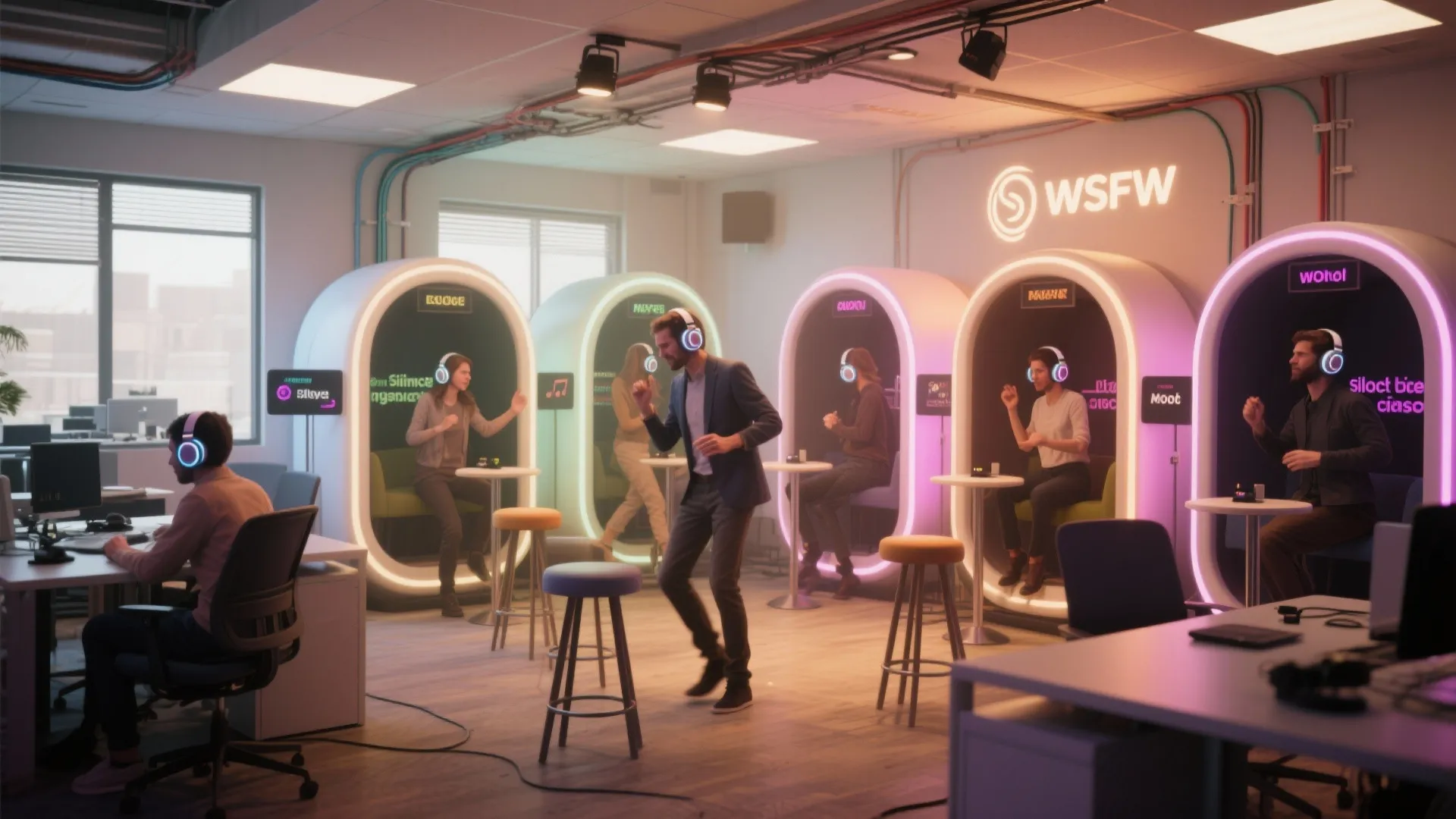 3. Silent Disco or Curated Playlist Pods