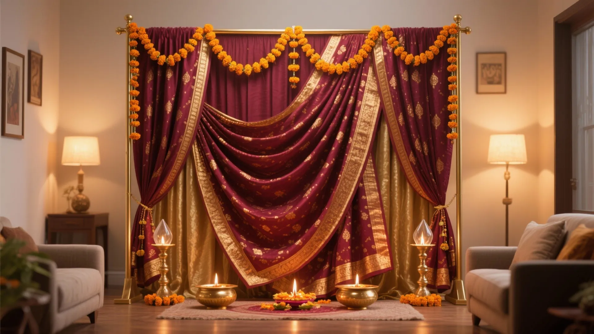 Silk Saree Layers for a Luxe, Reusable Backdrop