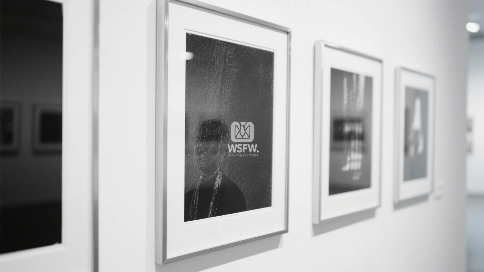 Black-and-white photography in sleek silver frames