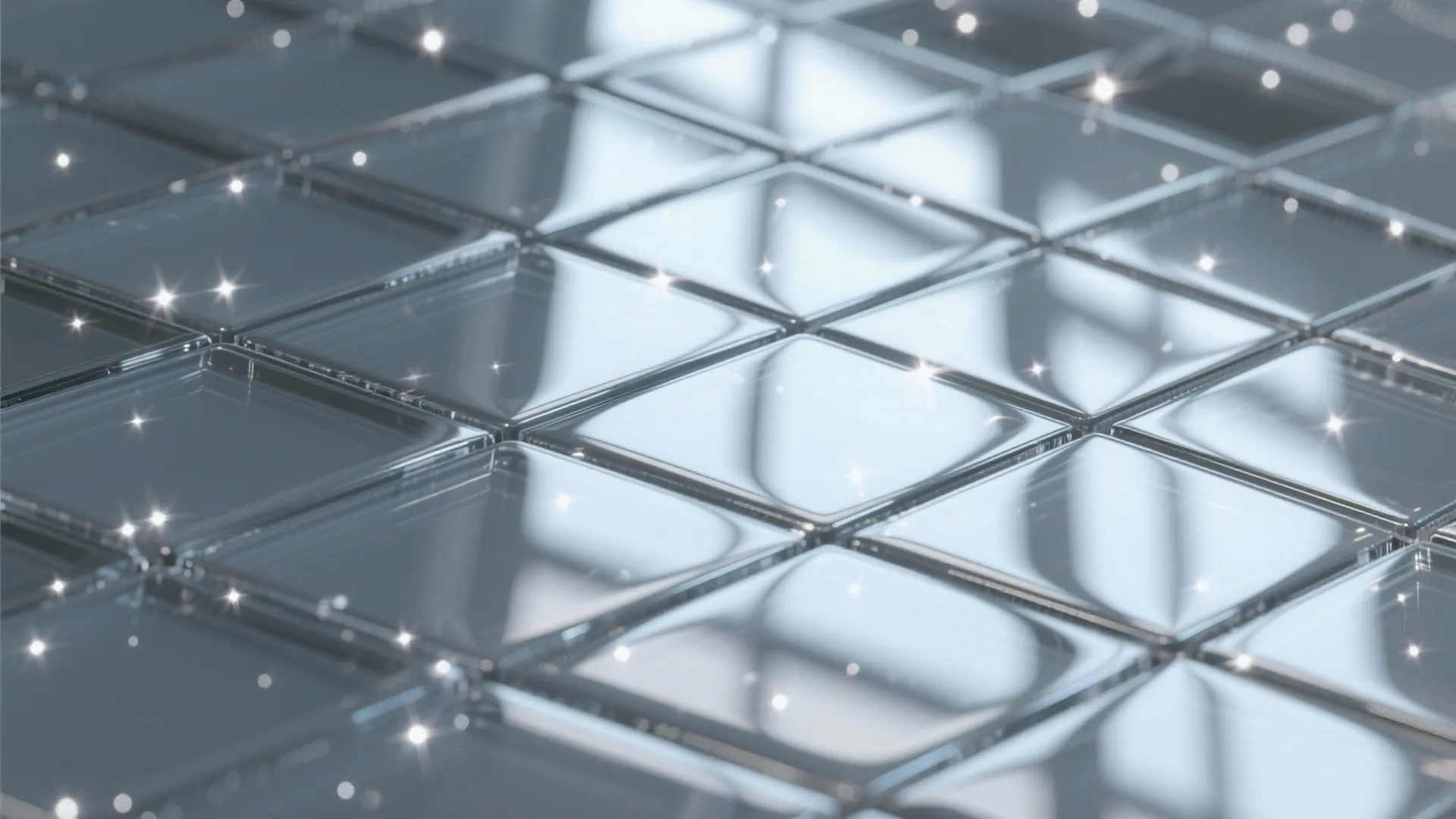 5. Glossy silver-grey glass tile for reflective sparkle