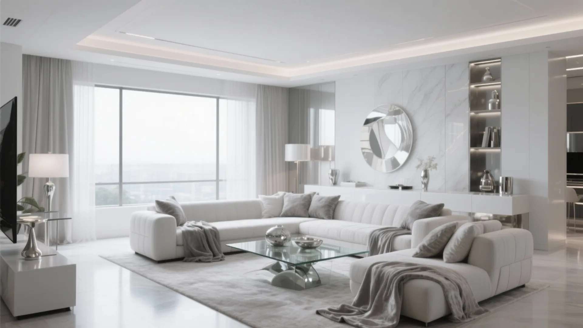 10 Silver White Living Room Ideas for a Modern Glow