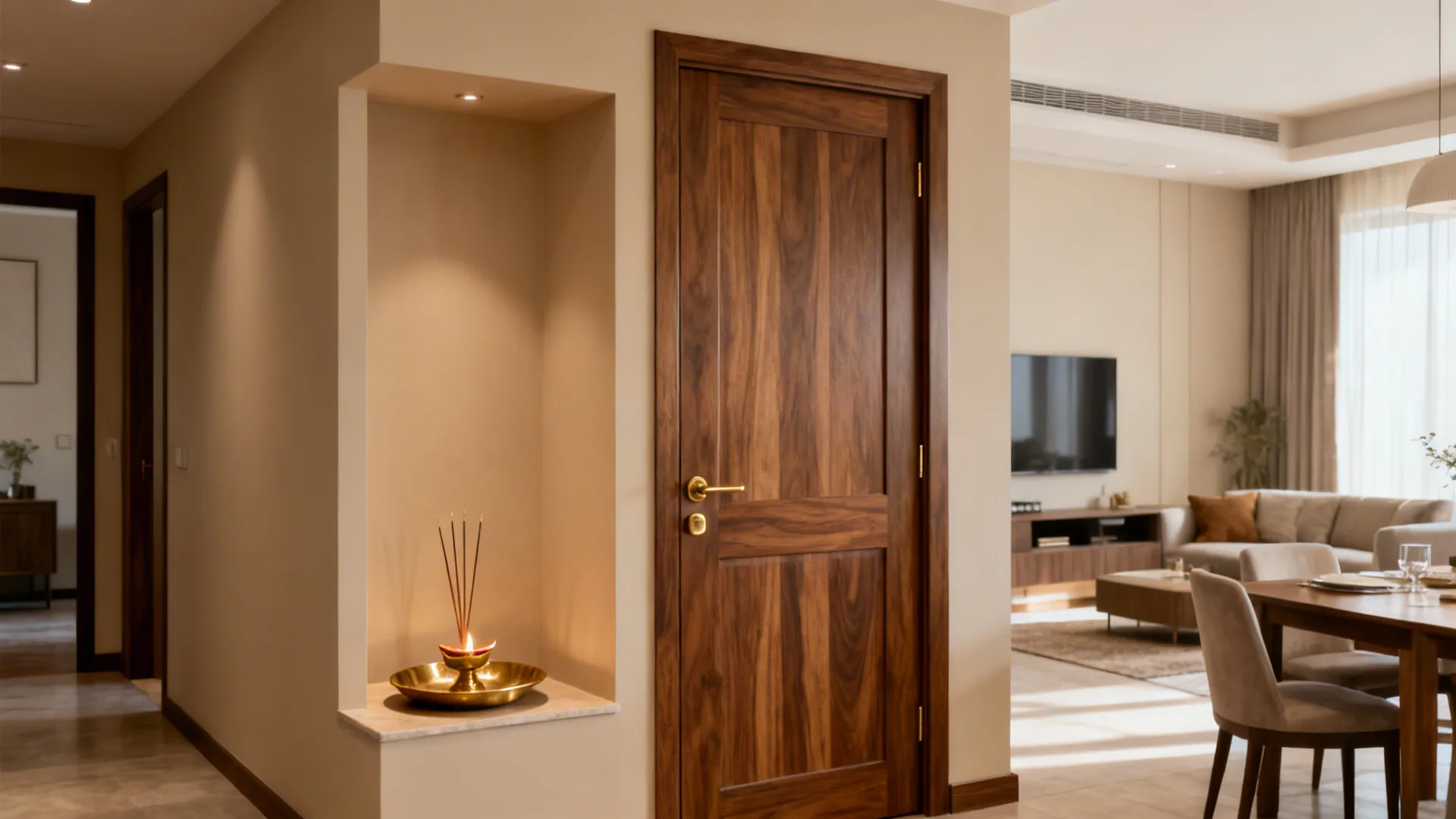 5 Simple Pooja Room Door Designs in Wood