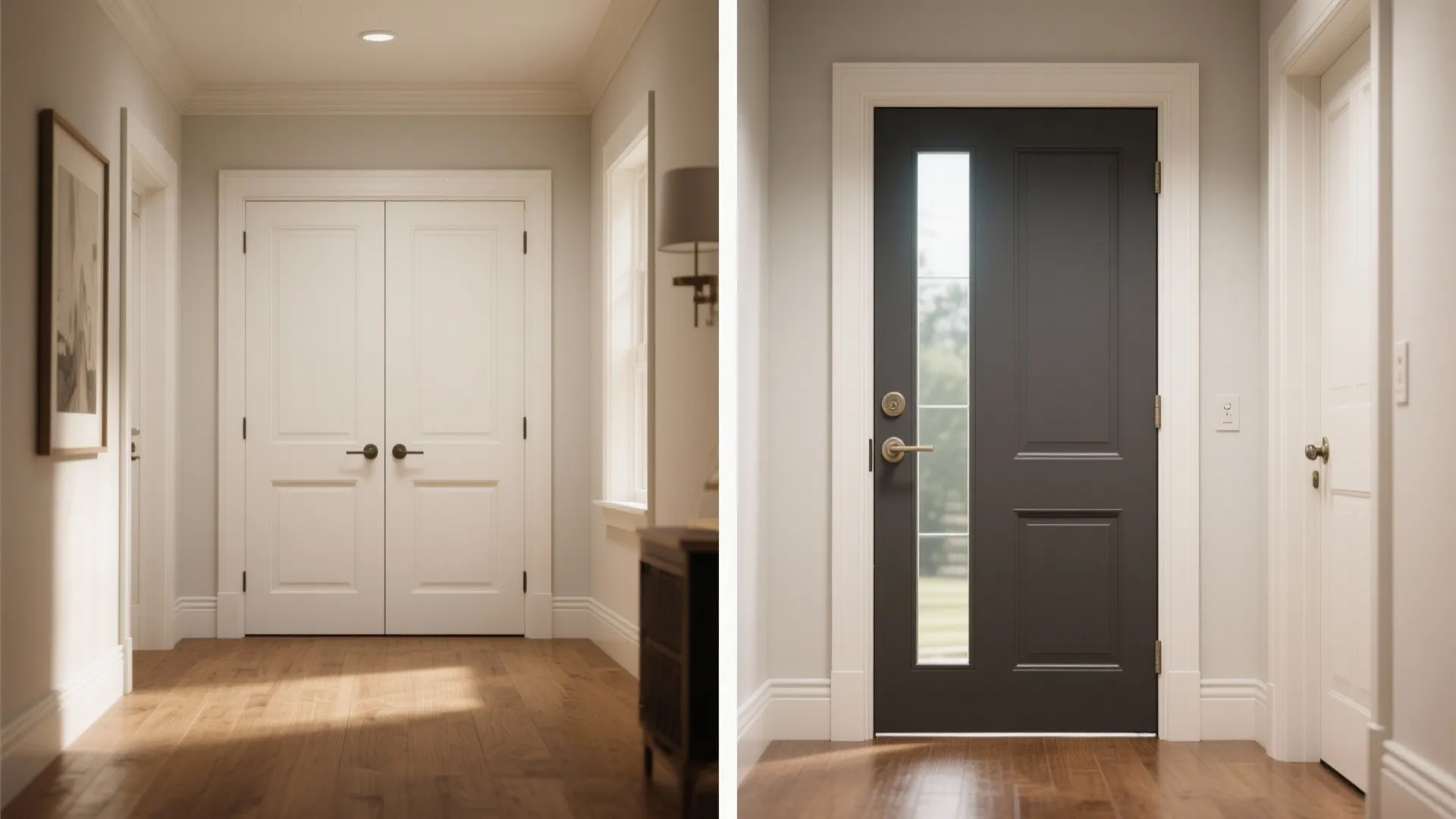 4) Single wide with fixed panel vs. true double door
