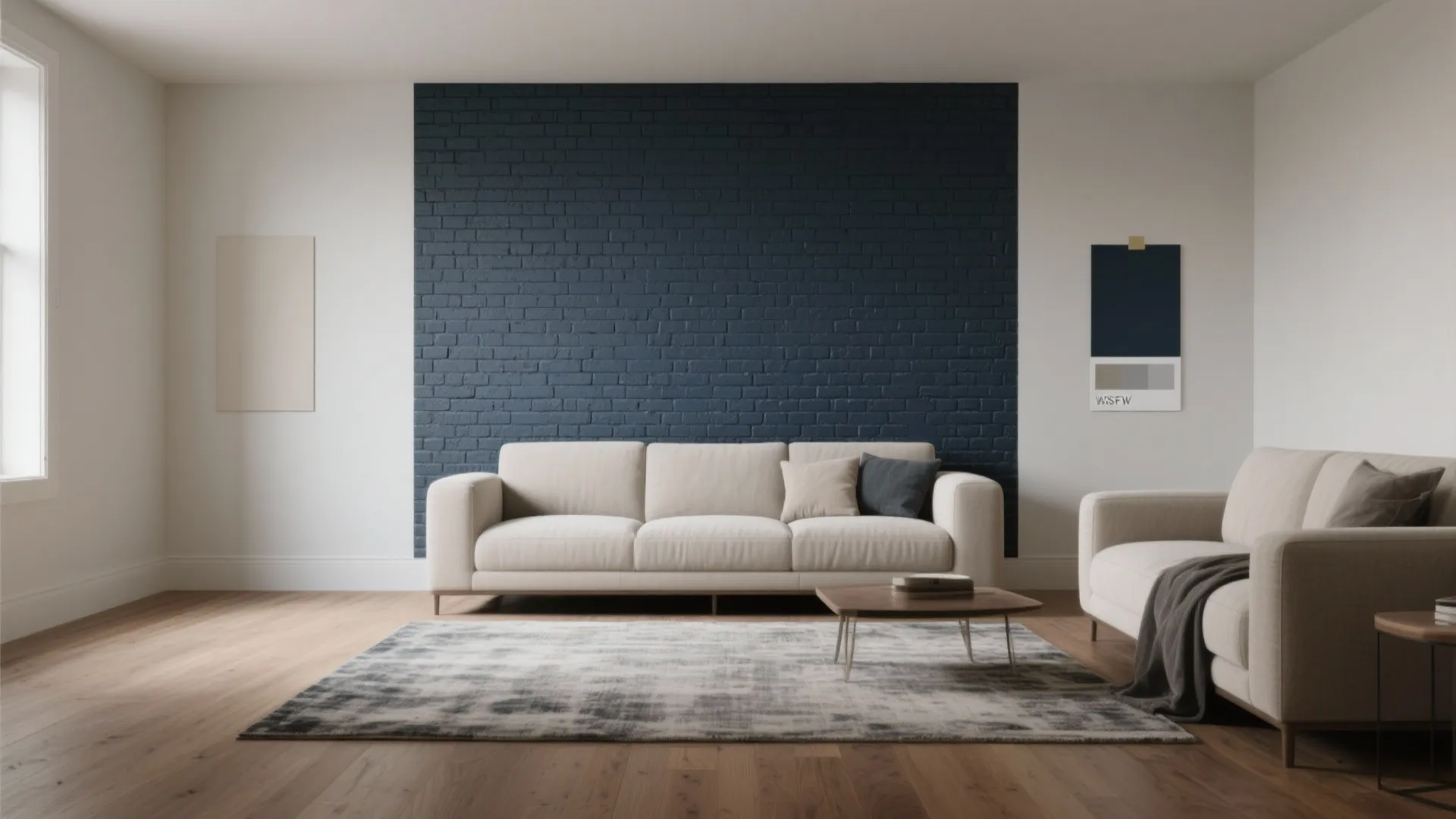 1. Make a single painted brick wall your focal point