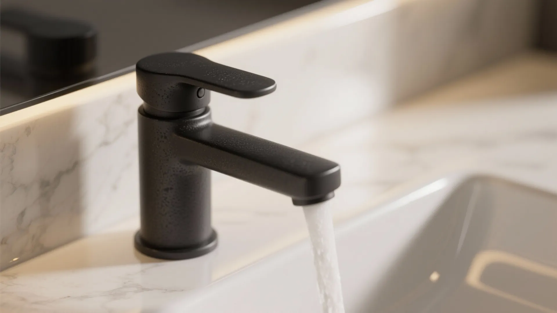 1. Matte black single-handle for modern minimalism