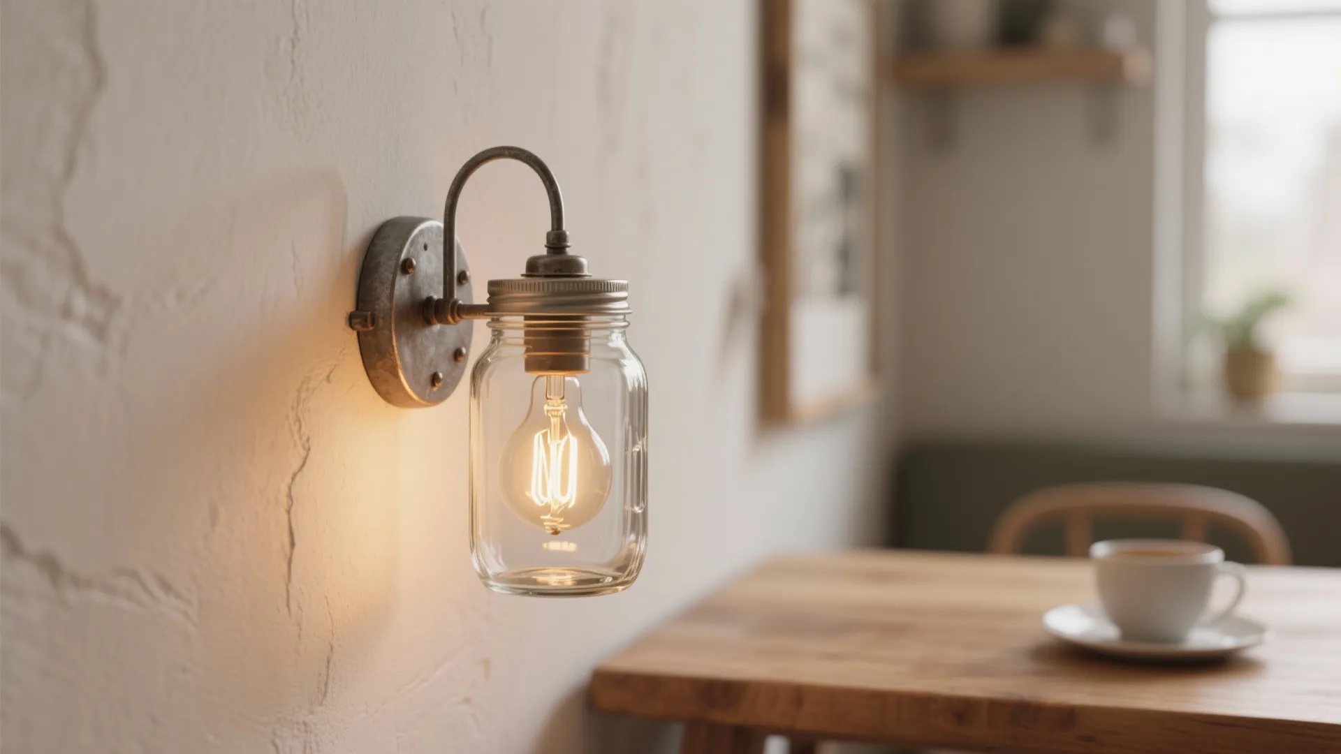1. Single Jar with Edison Bulb