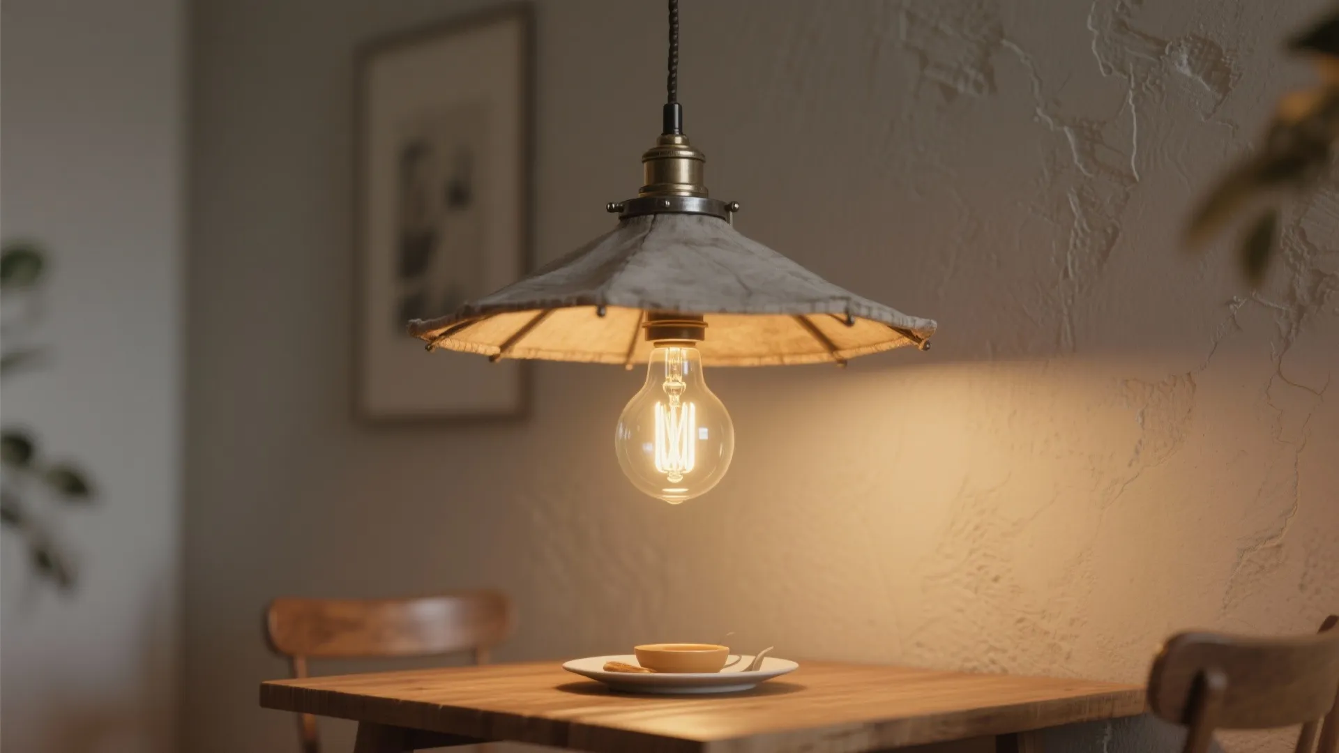 2. Single pendant with DIY canopy for a focal point