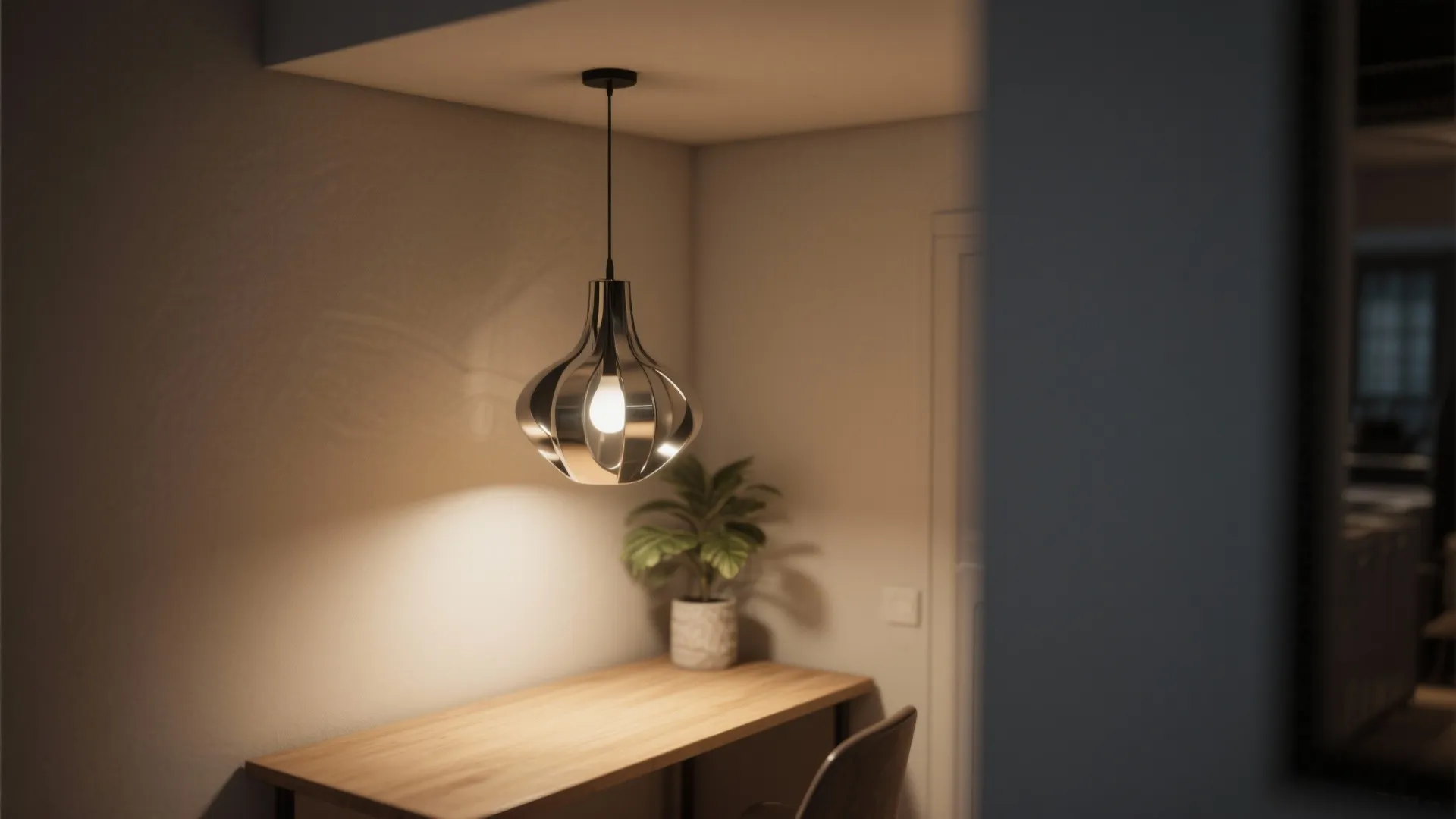 1. Single Sculptural Pendant