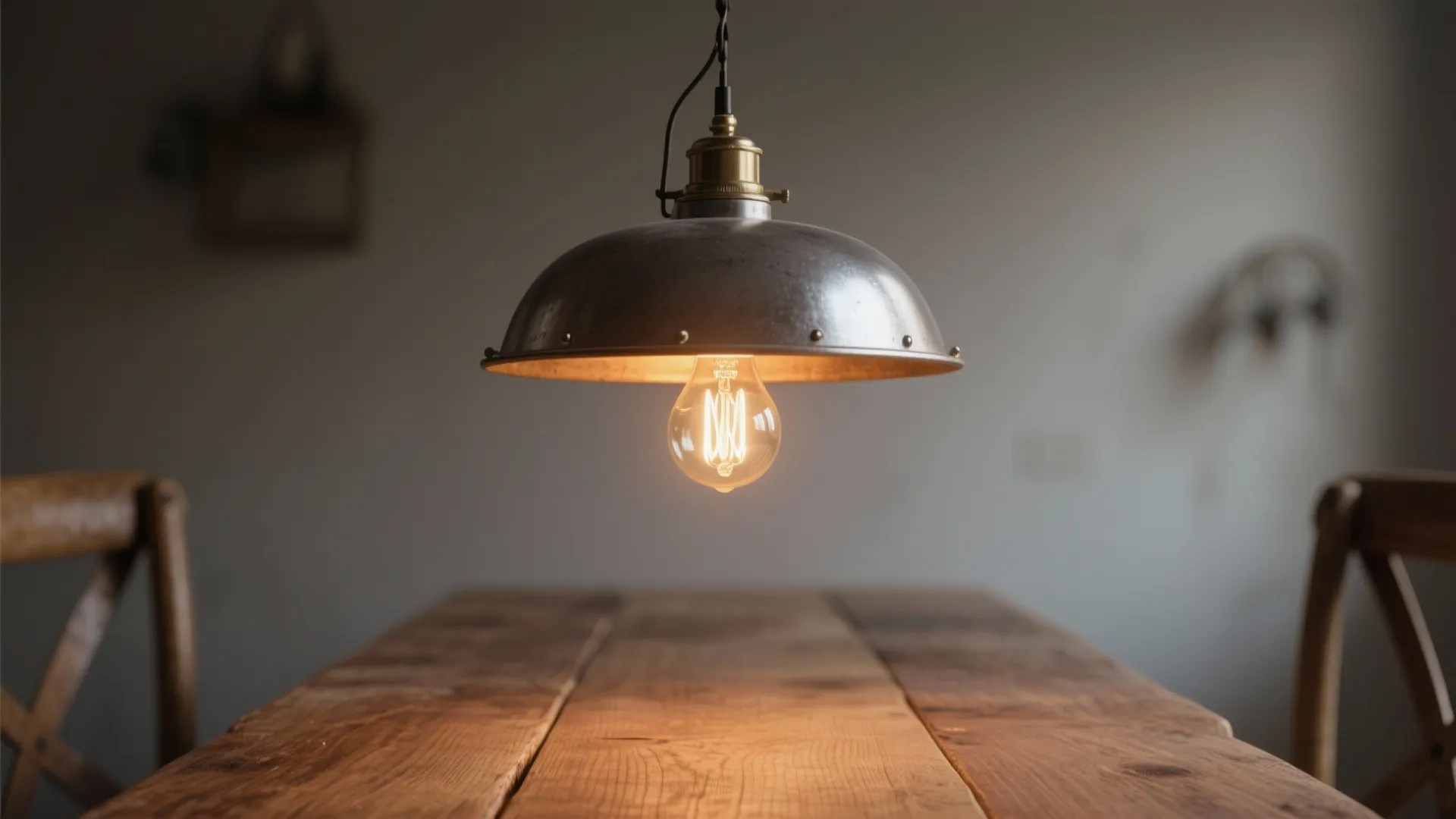 1. Single statement pendant with warm filament bulbs
