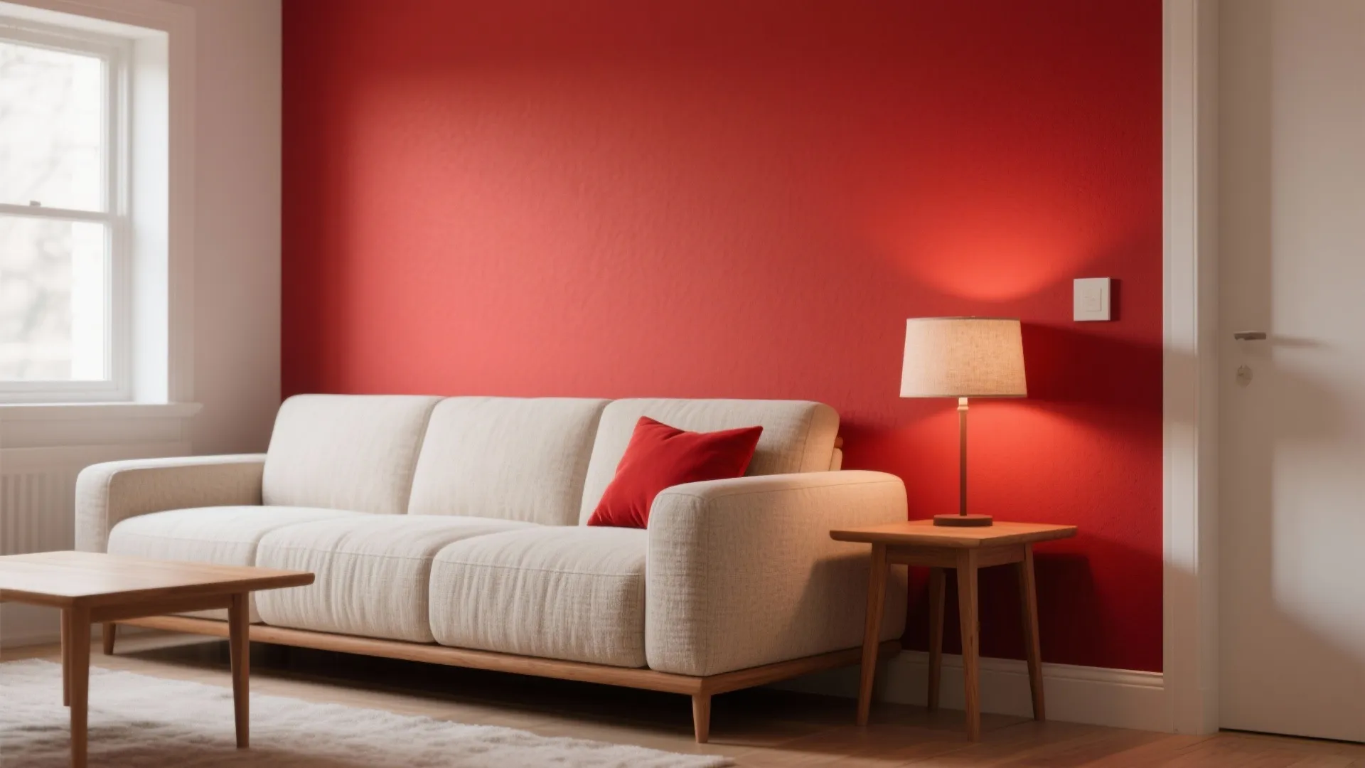 1. Use a Single Red Accent to Anchor the Room