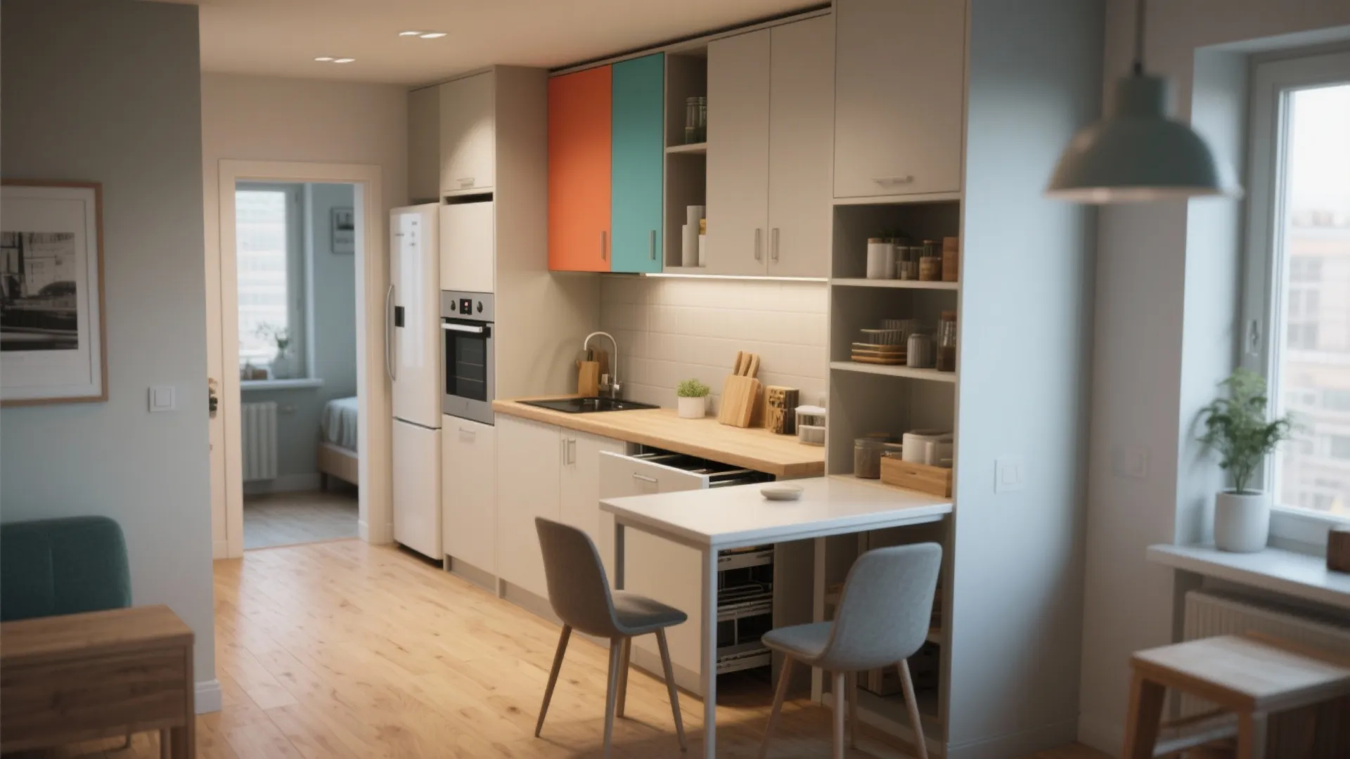 1. Single-wall with foldaway surfaces