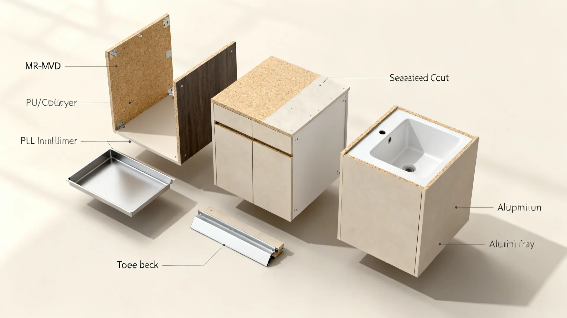 Moisture-smart sink base and toe-kick detailing