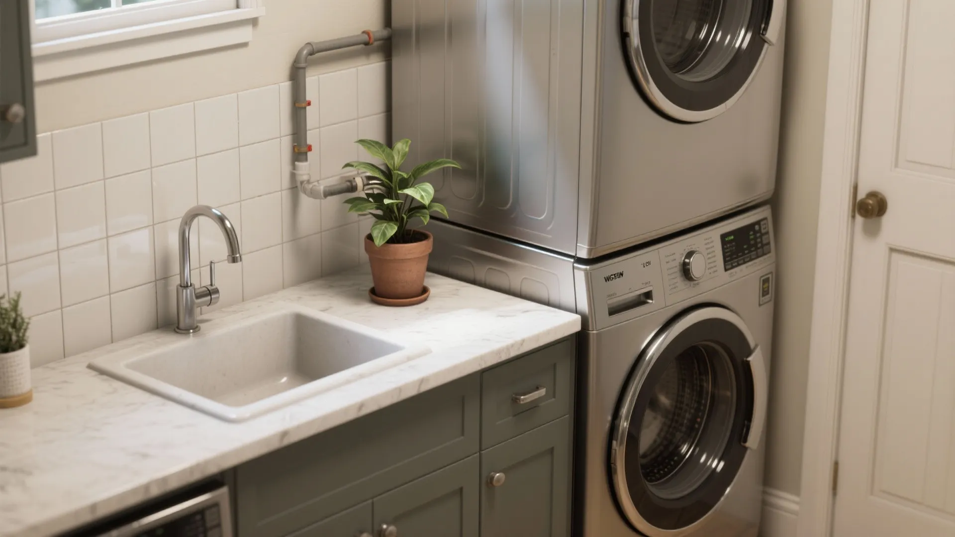 4. Stack with a sink and a shallow utility counter