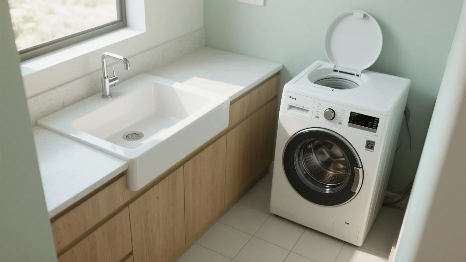 Idea 3: Sink + Drip Zone Right Where You Pre-Treat