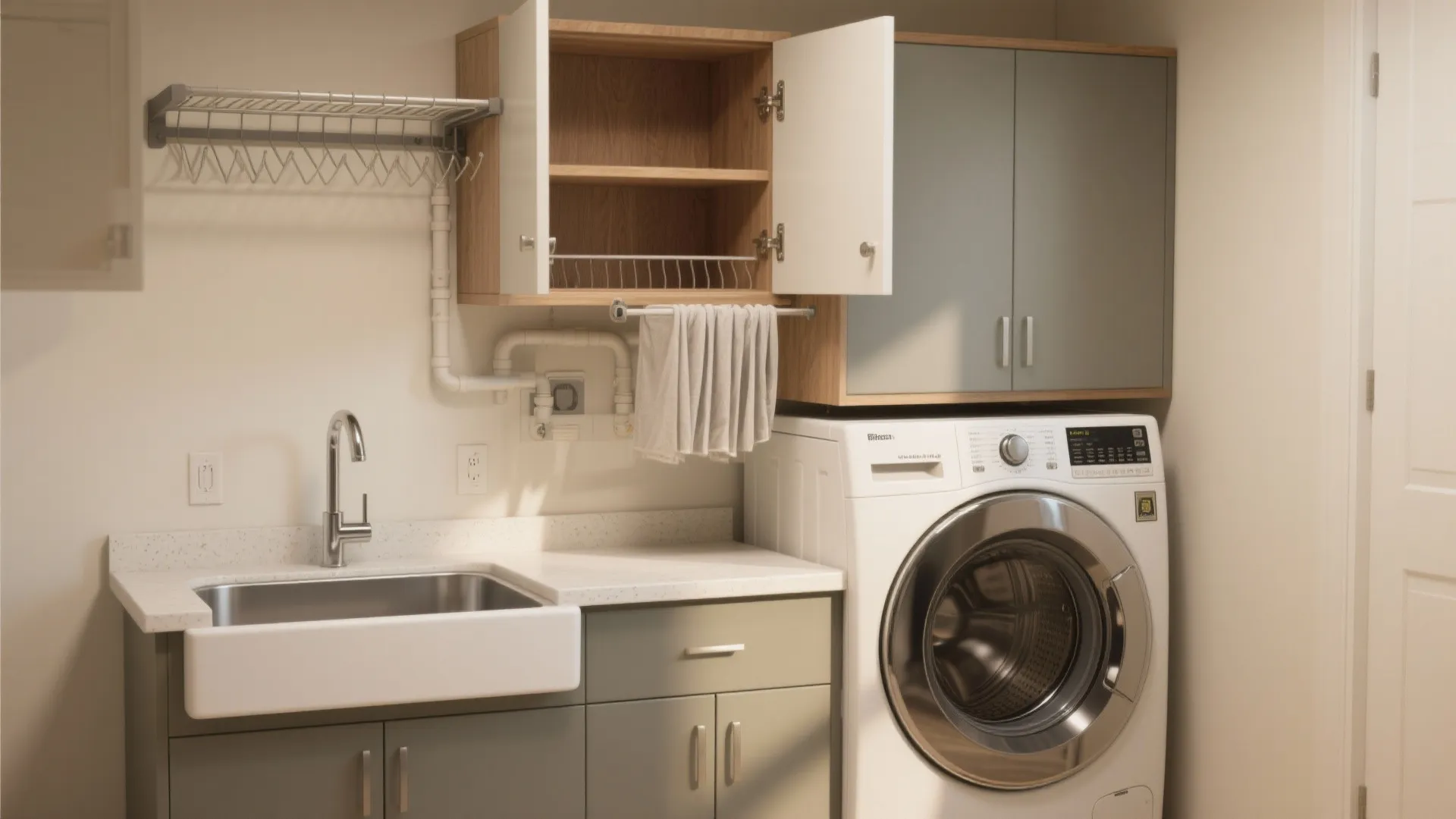 Tip 5: Combine sink, drying, and custom cabinetry