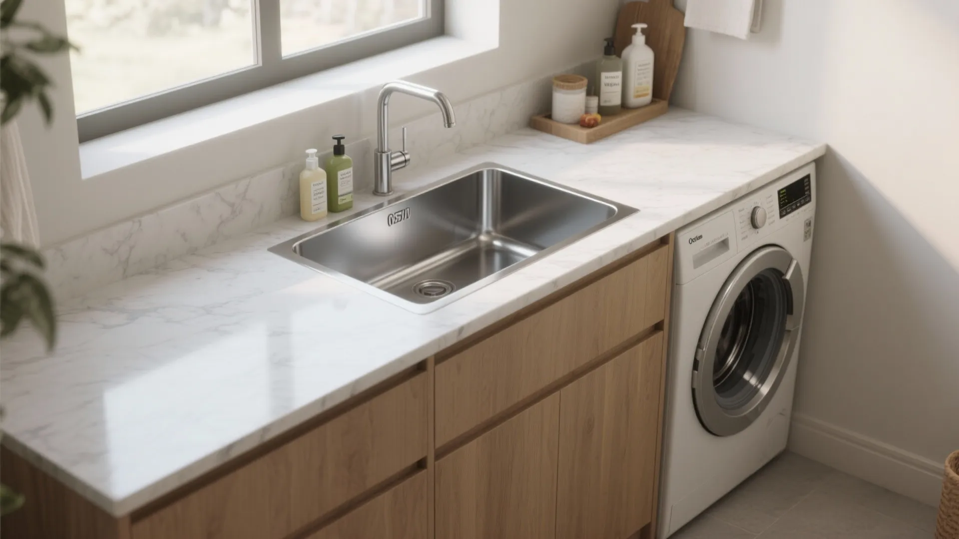 2. Utility sink with integrated counter