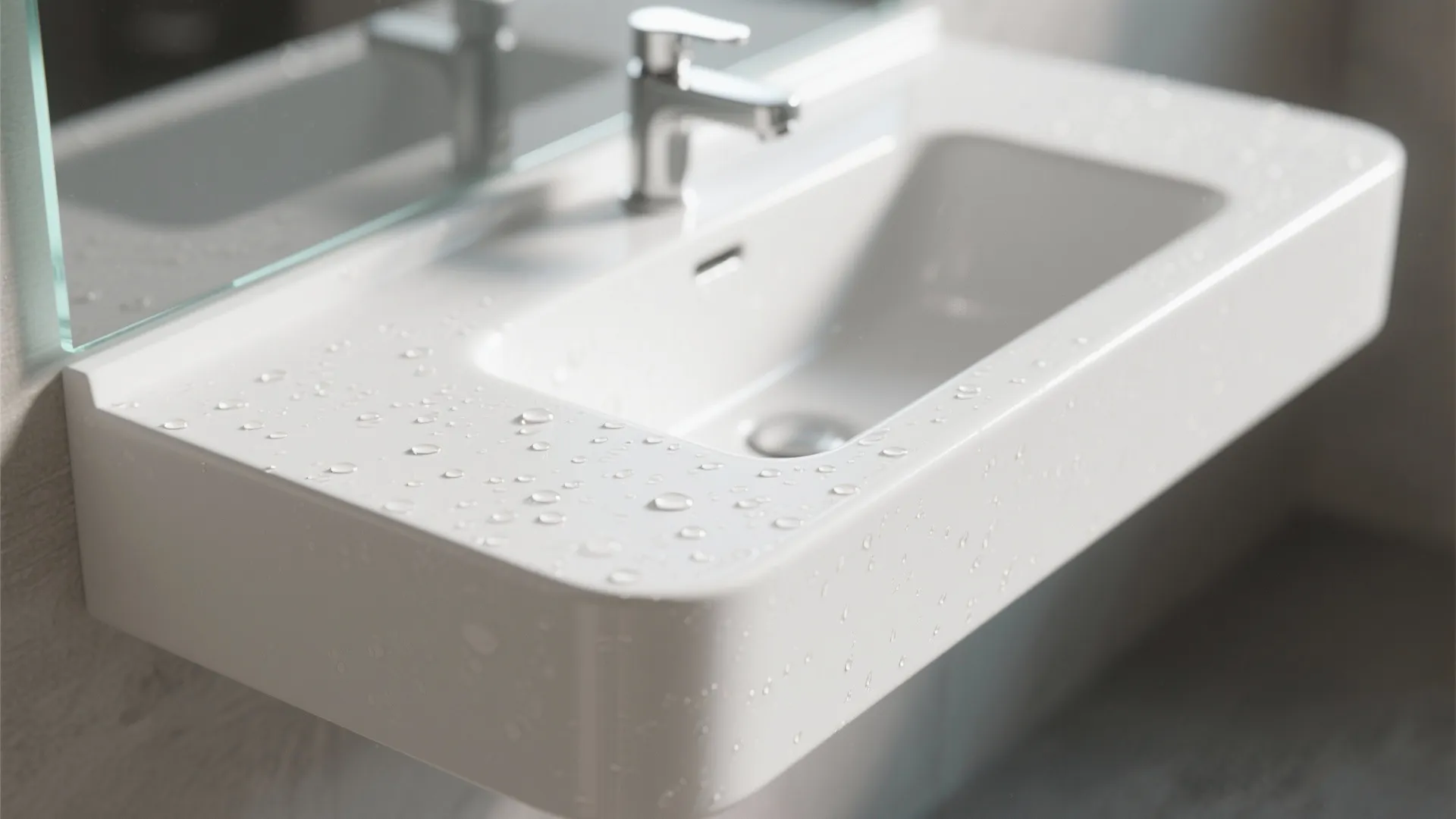 Floating sink with integrated ledge