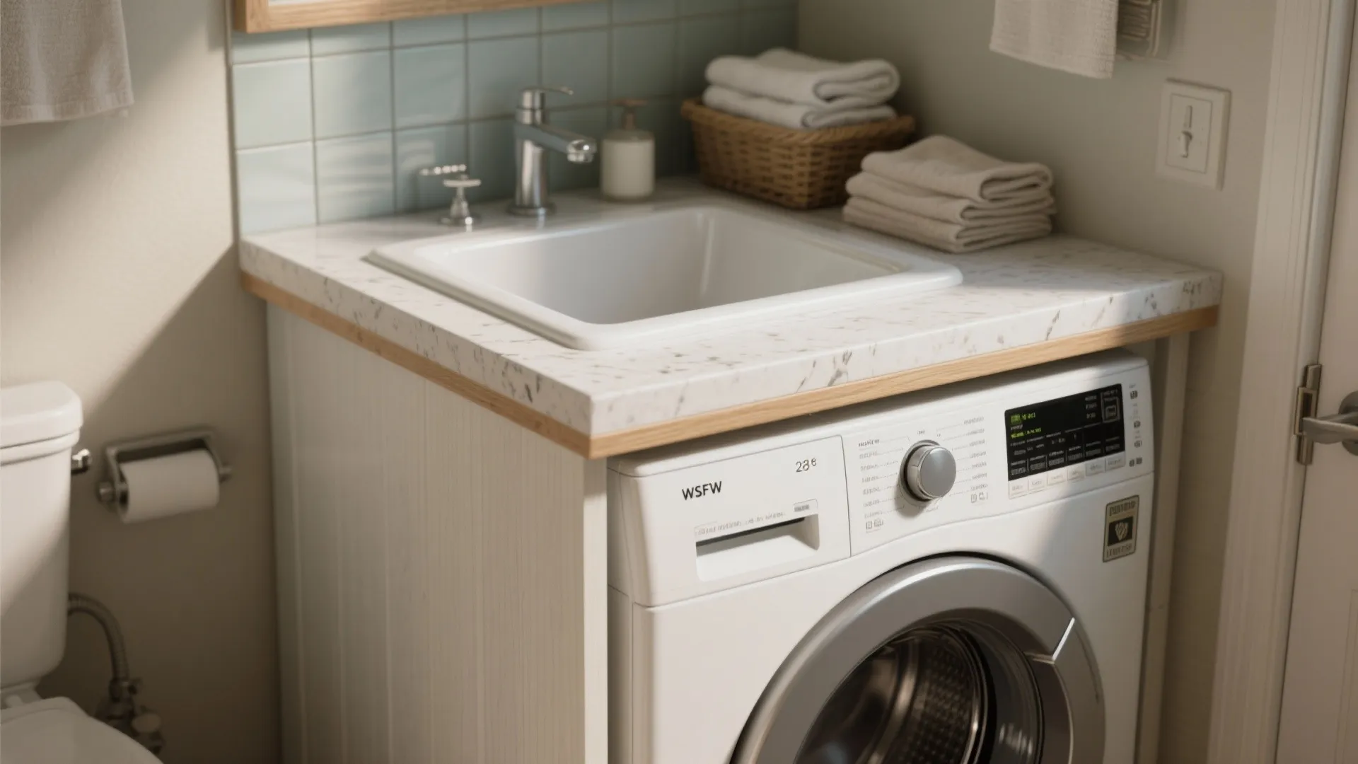 Sink-Over-Washer: Double Duty Counter