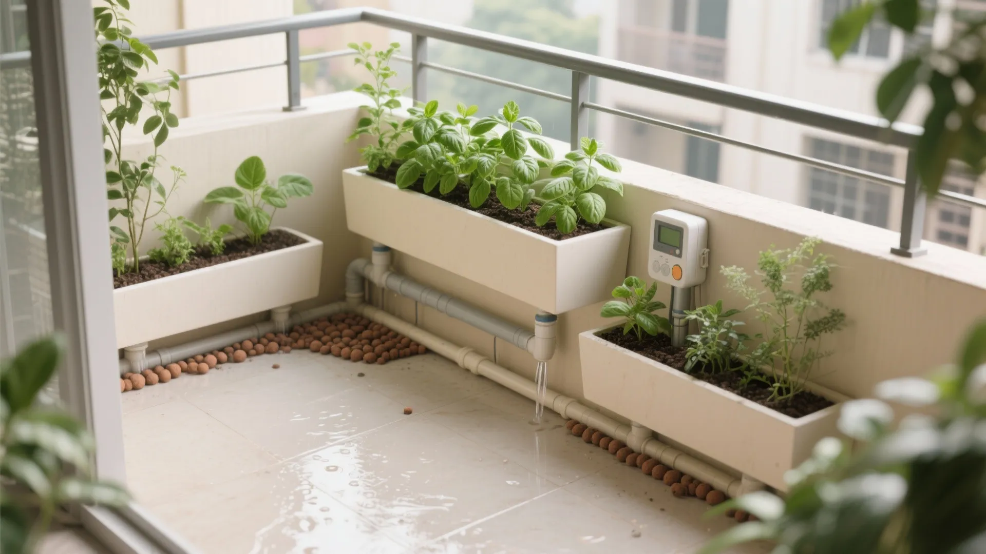 Sub-irrigated planters and drip for monsoon-to-summer swings