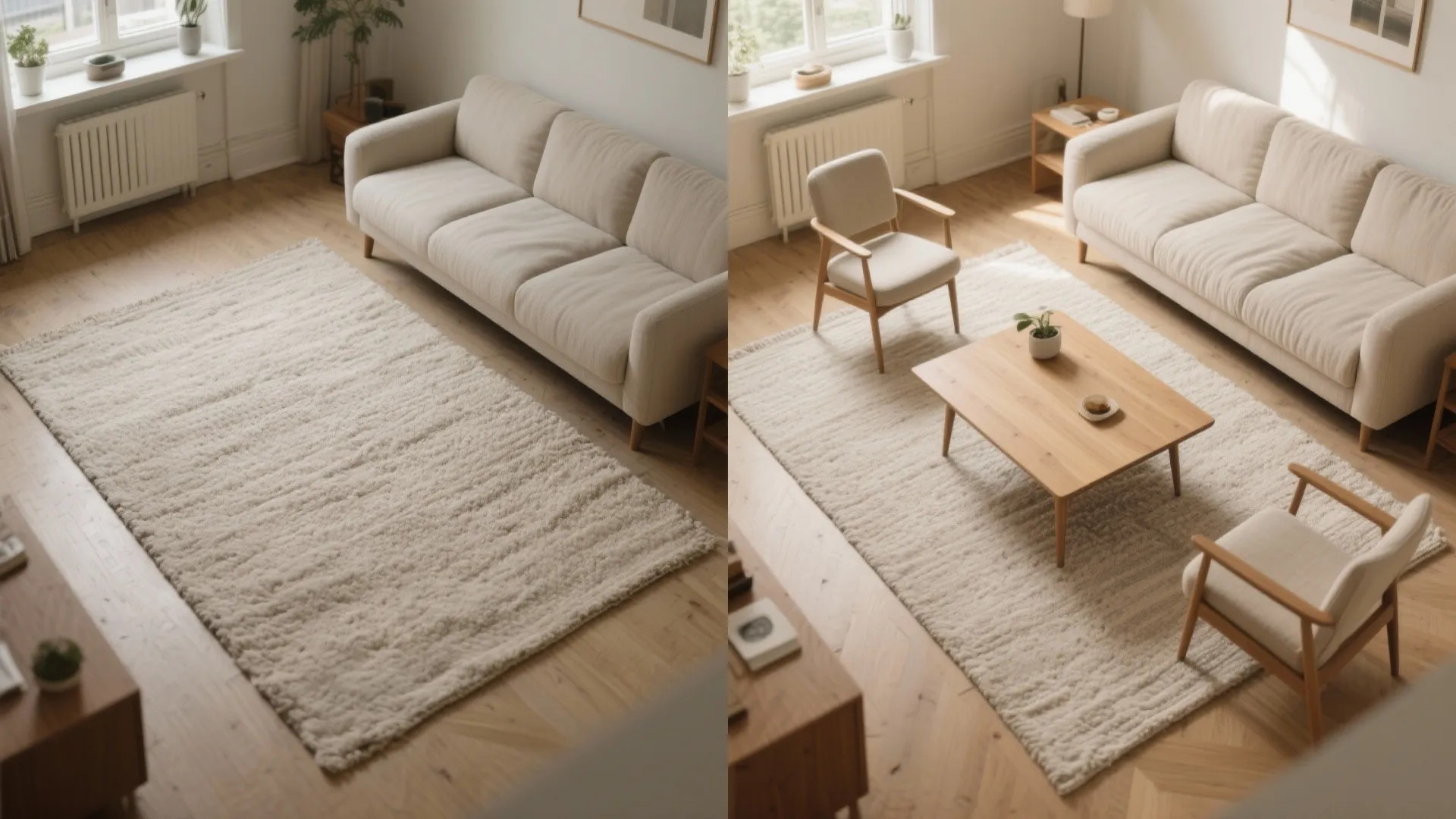 1) Size Up (Slightly) to Make the Room Feel Bigger