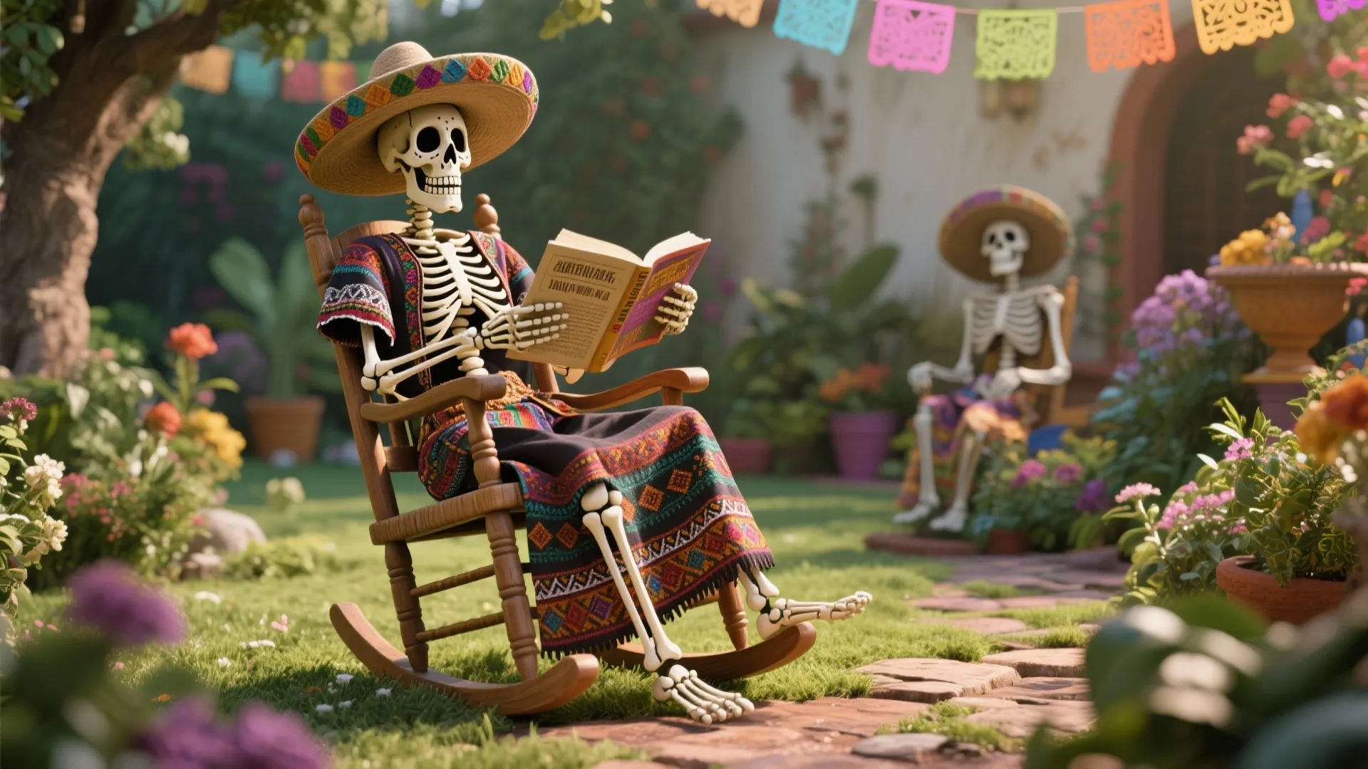 6. Skeleton Sculptures in the Garden