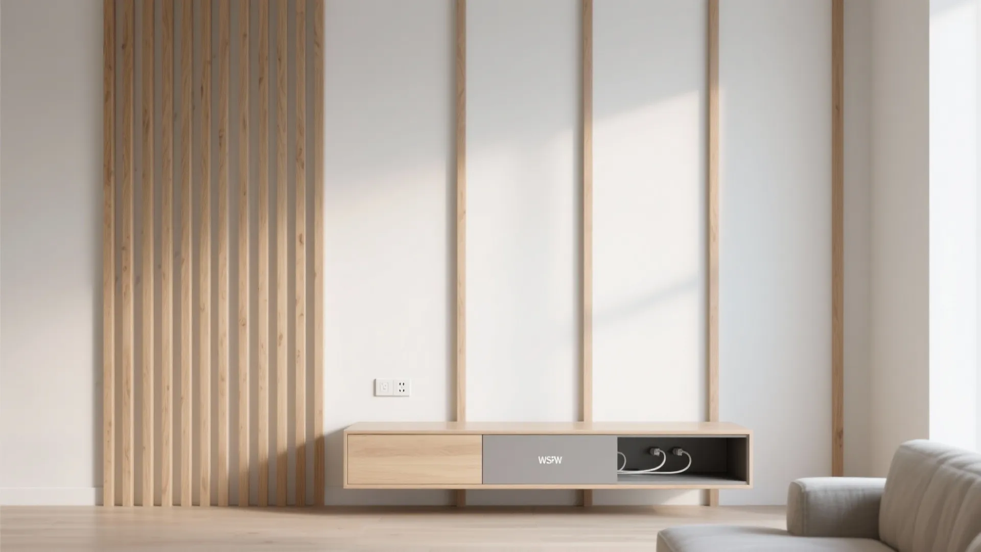 Idea 1: Skinny vertical slats that stretch your walls