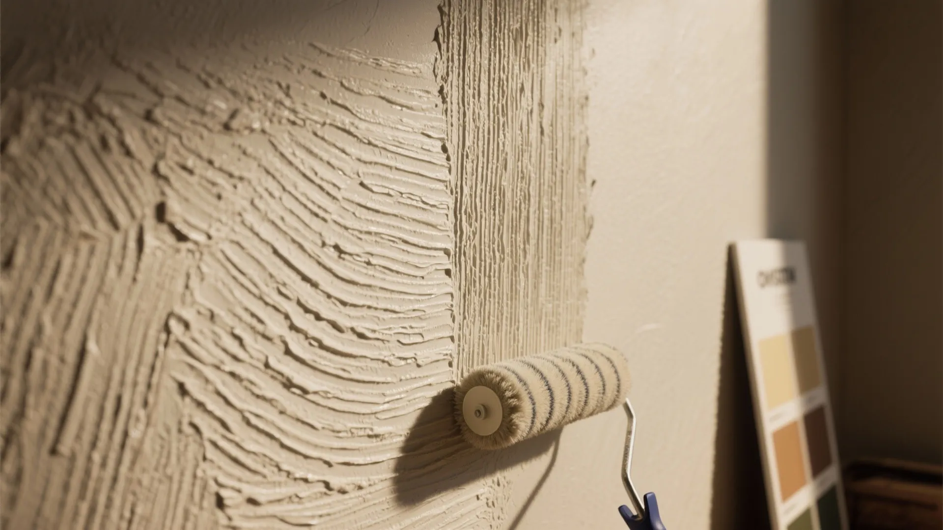 2. Skip-trowel look with a roller for an instant accent