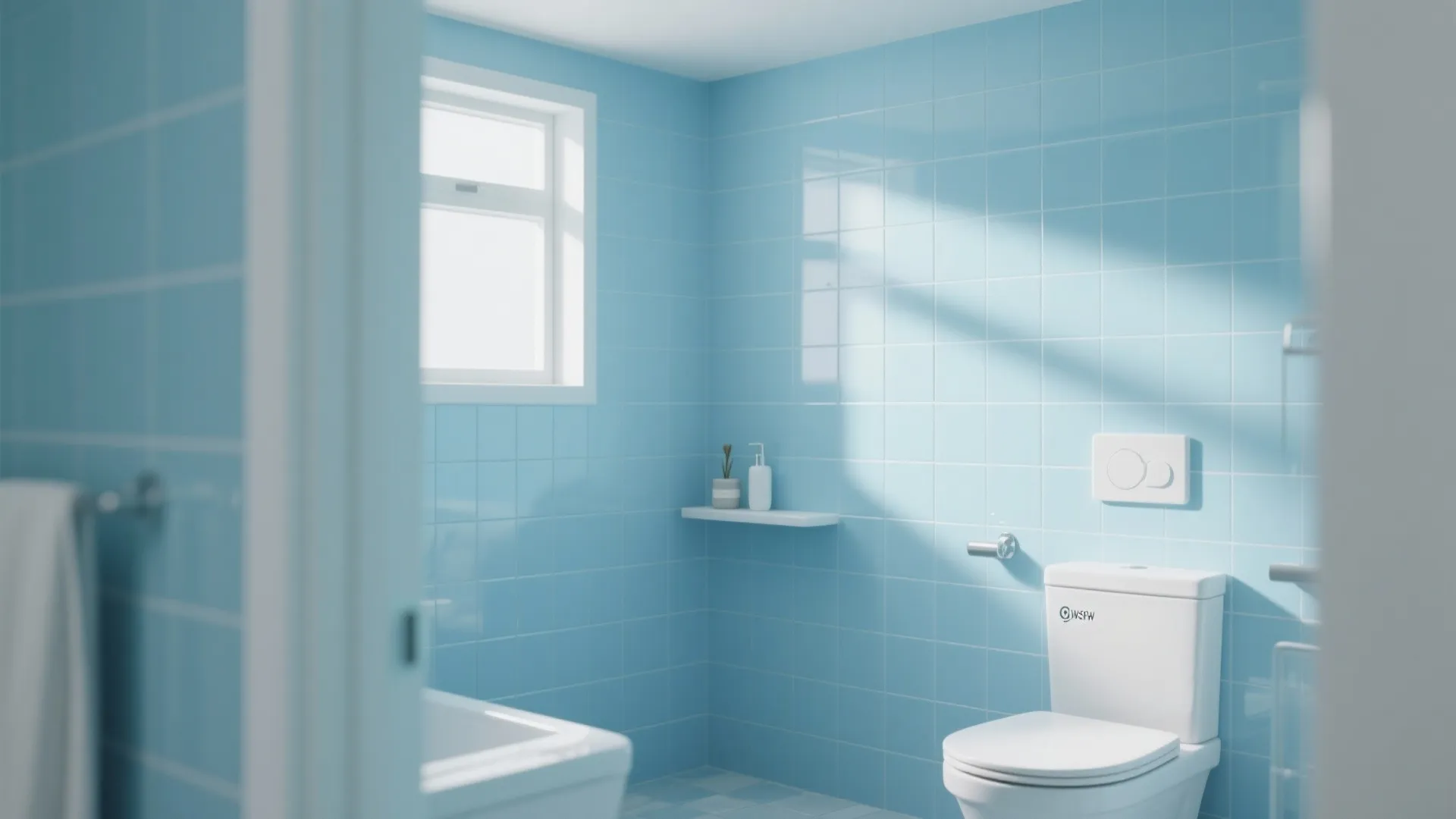 2. Soft Sky Blue Tiles