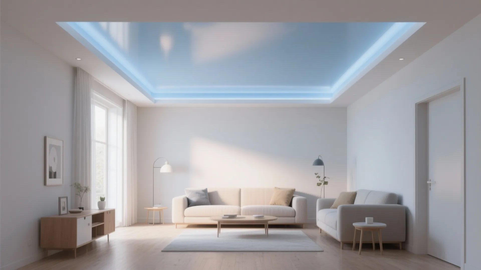 5. Sky Blue Ceiling