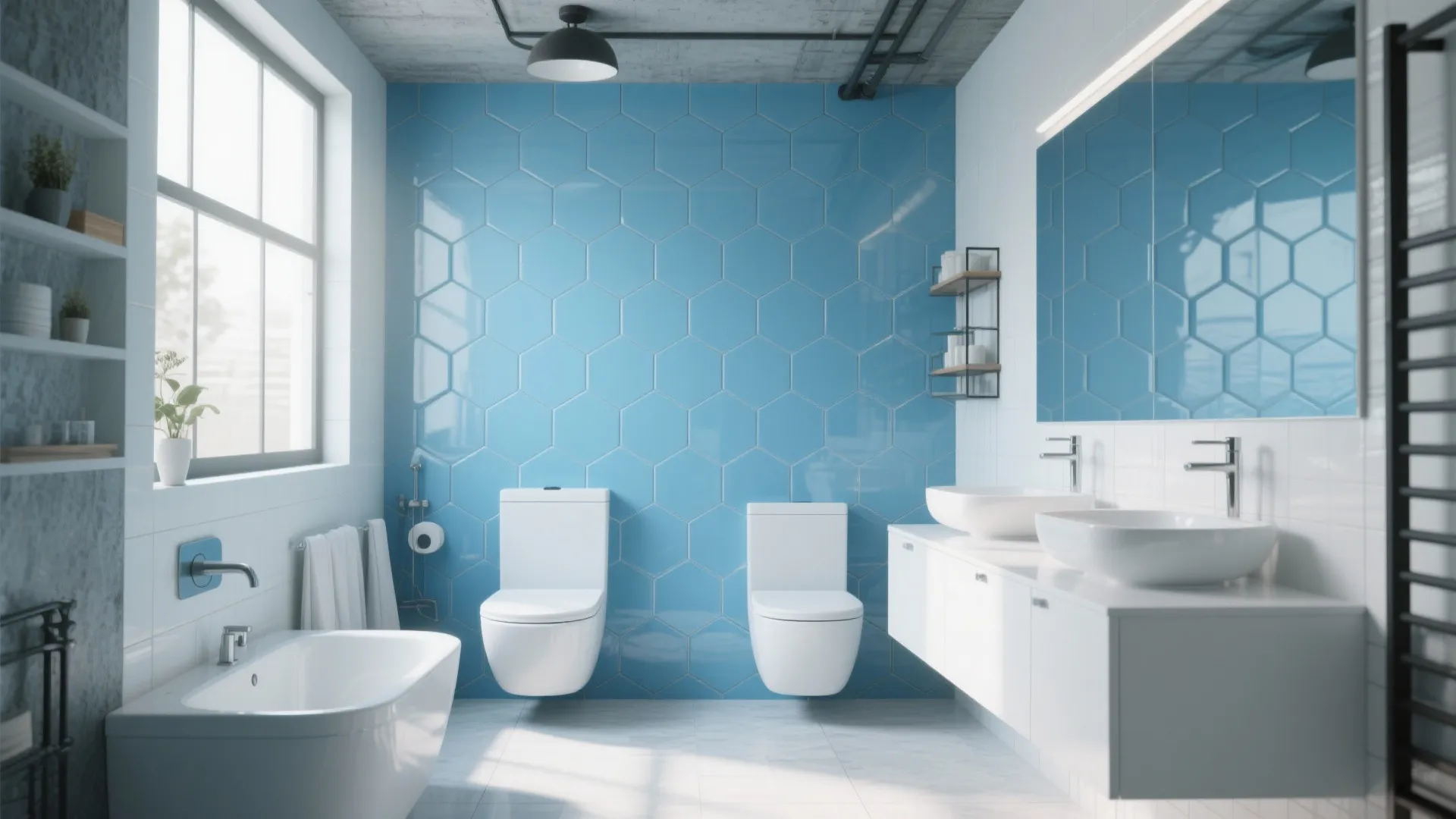 Sky Blue Geometric Patterns