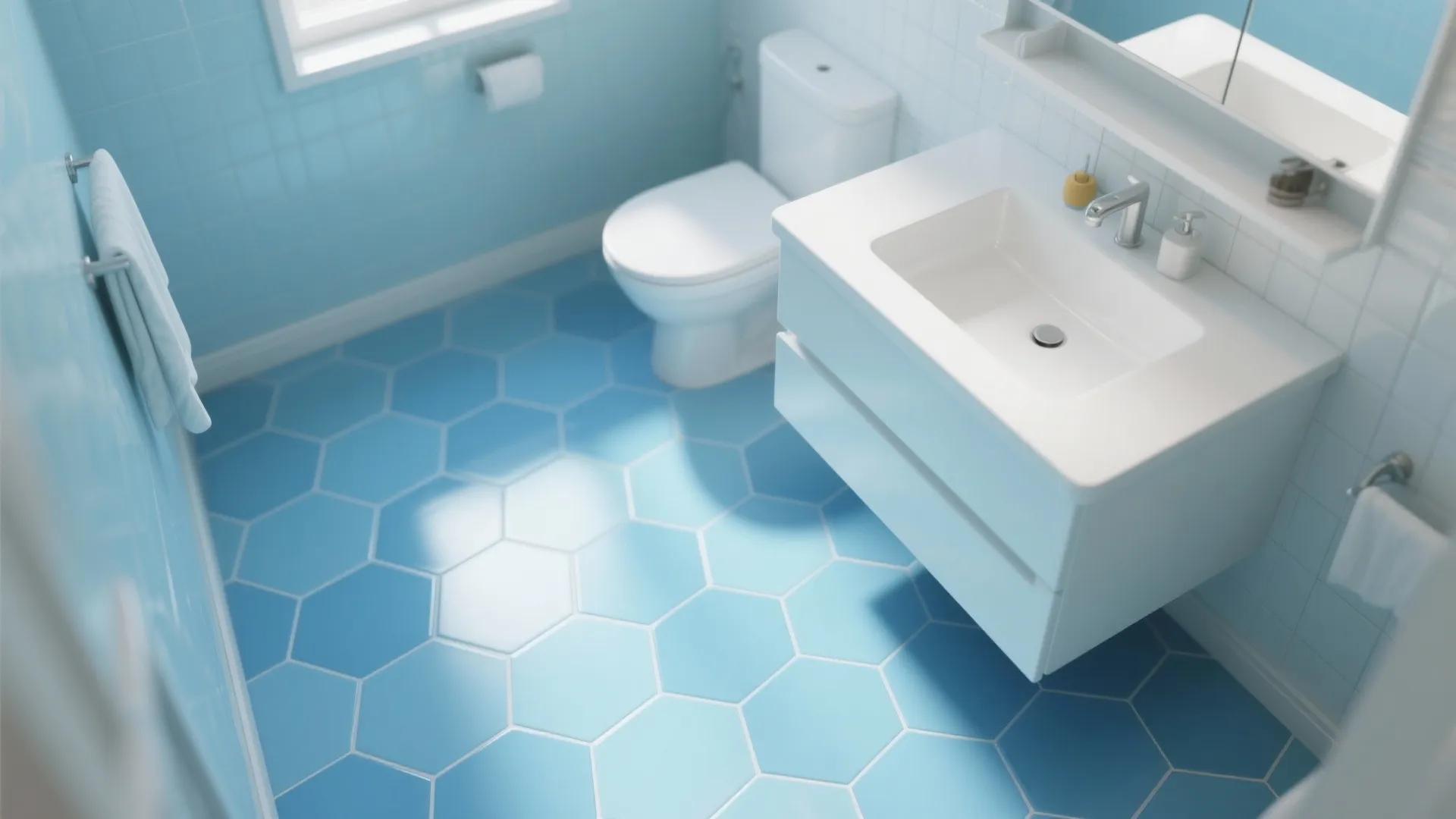 3. Sky-Blue Hexagons