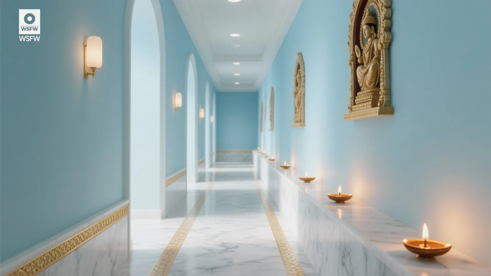 Tranquil Sky Blue with Marble