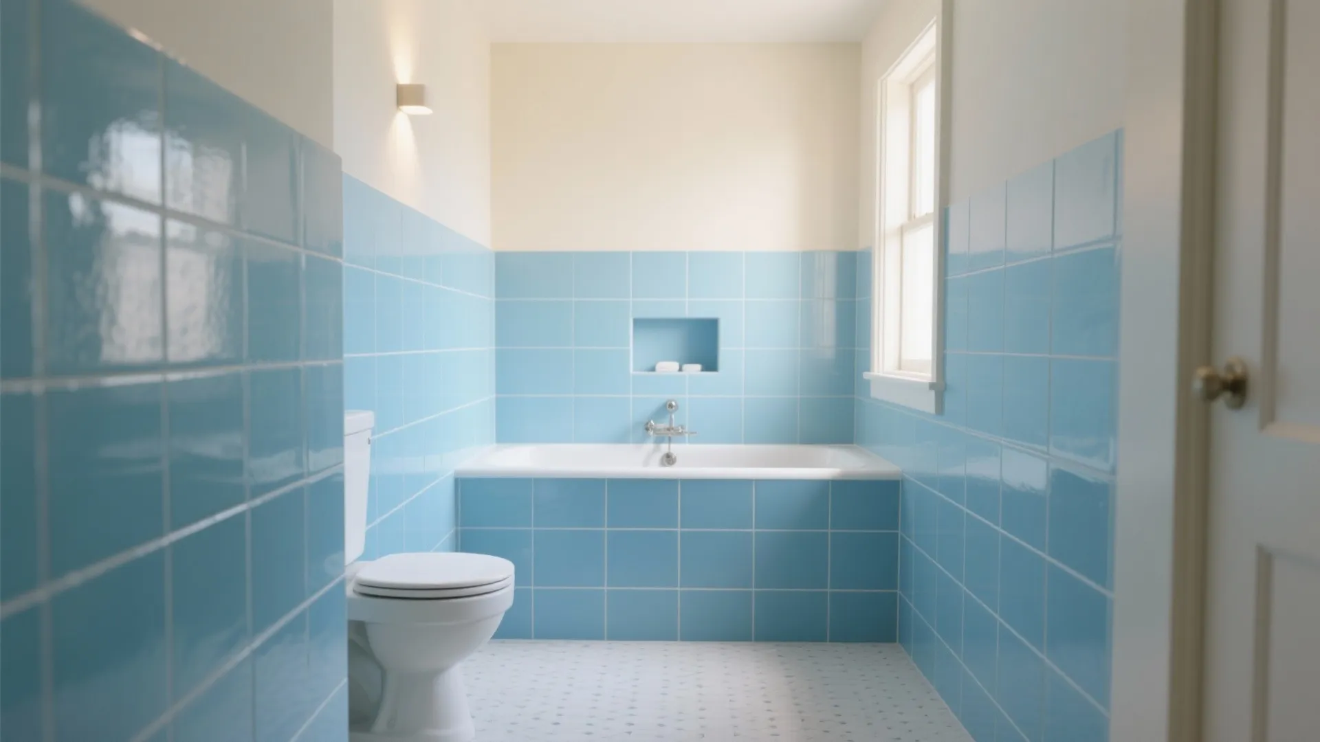 Sky-Blue Tiles for a Spa Lift