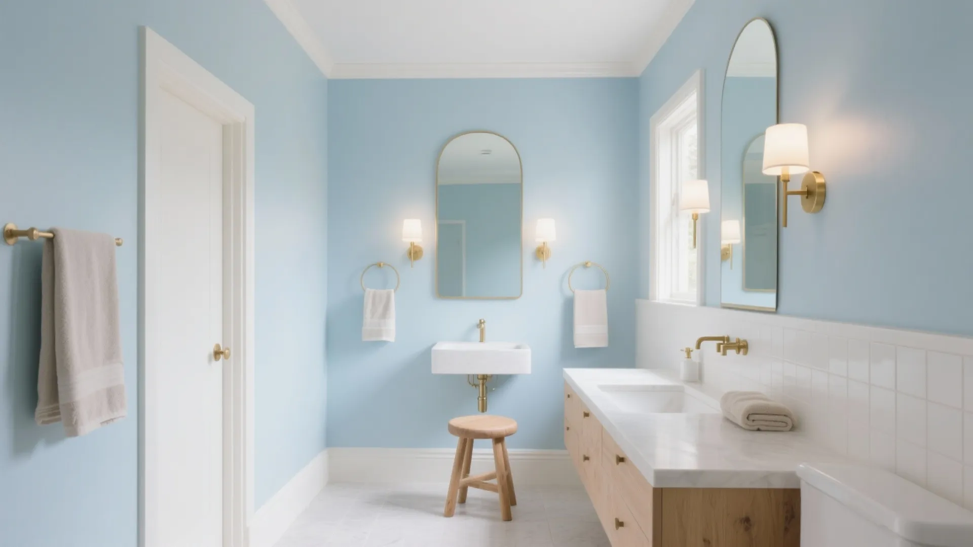 Soft Sky-Blue Walls for Airy Calm