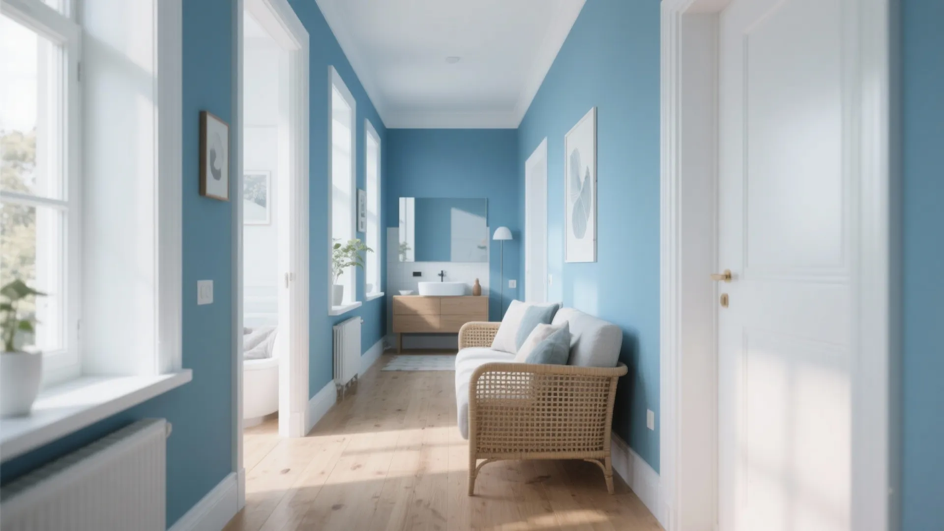 5. Sky Blue with White Trim