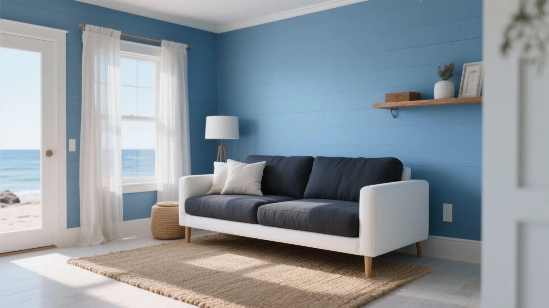 Sky Blue, Charcoal, and Crisp White