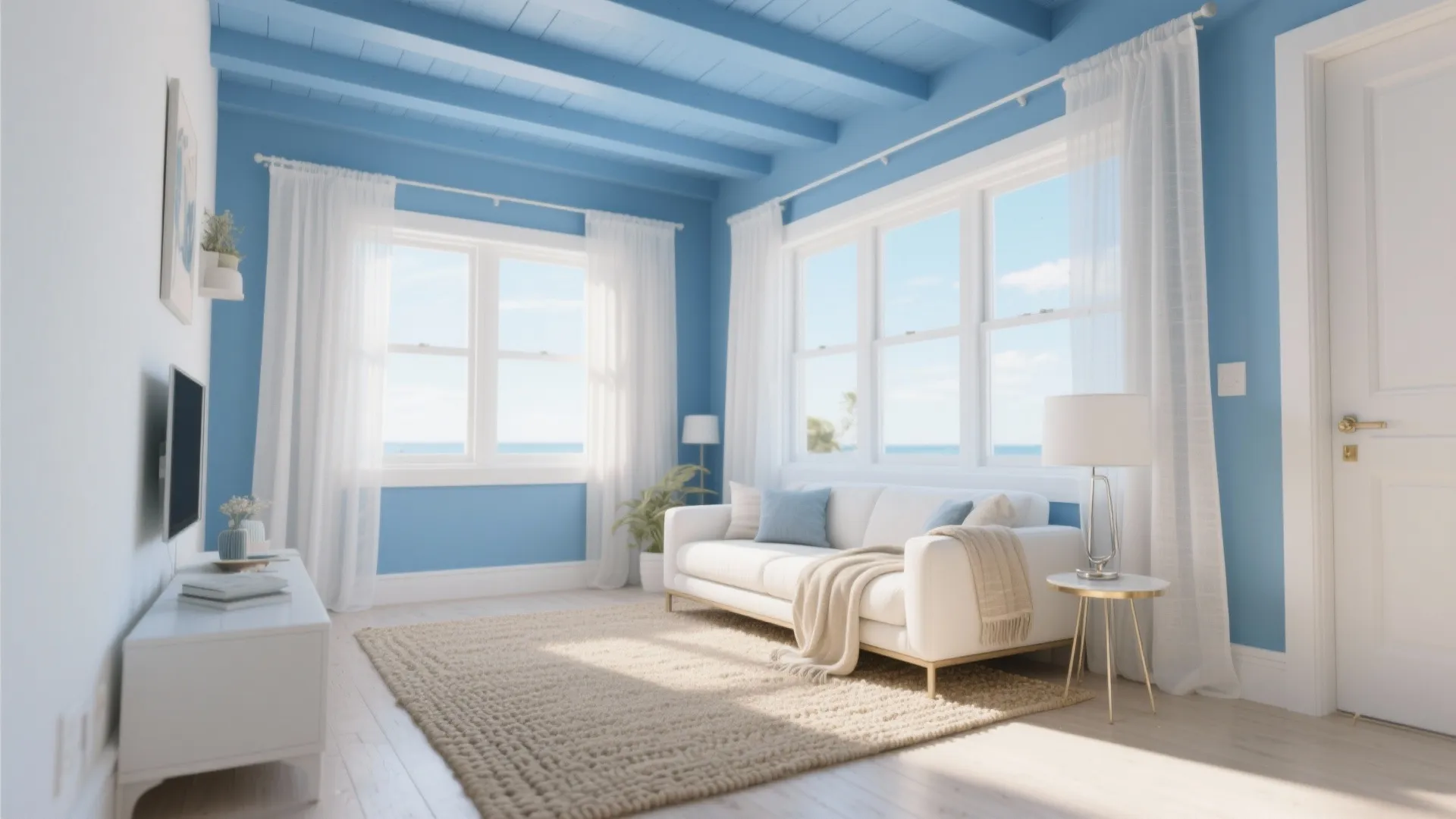 Sky Blue + Sand + Crisp White