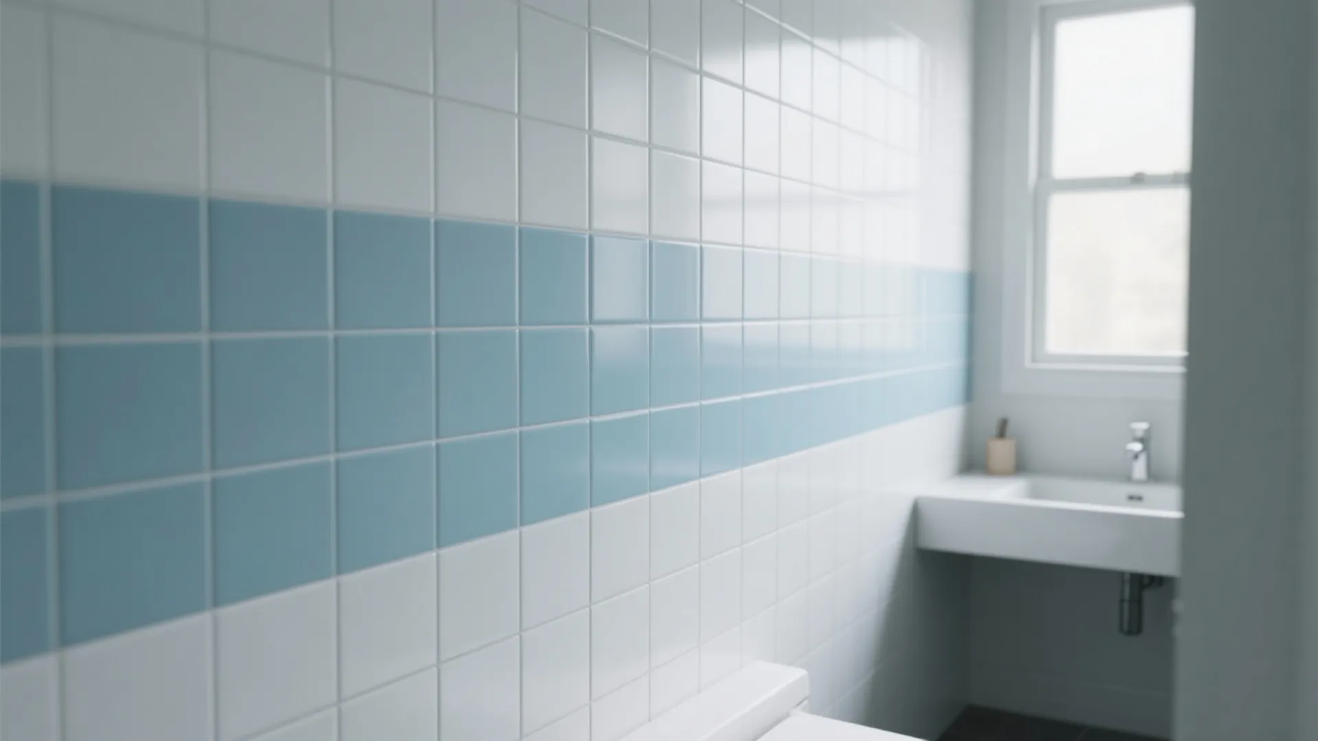 1. Sky-Strip Tile Accent Wall