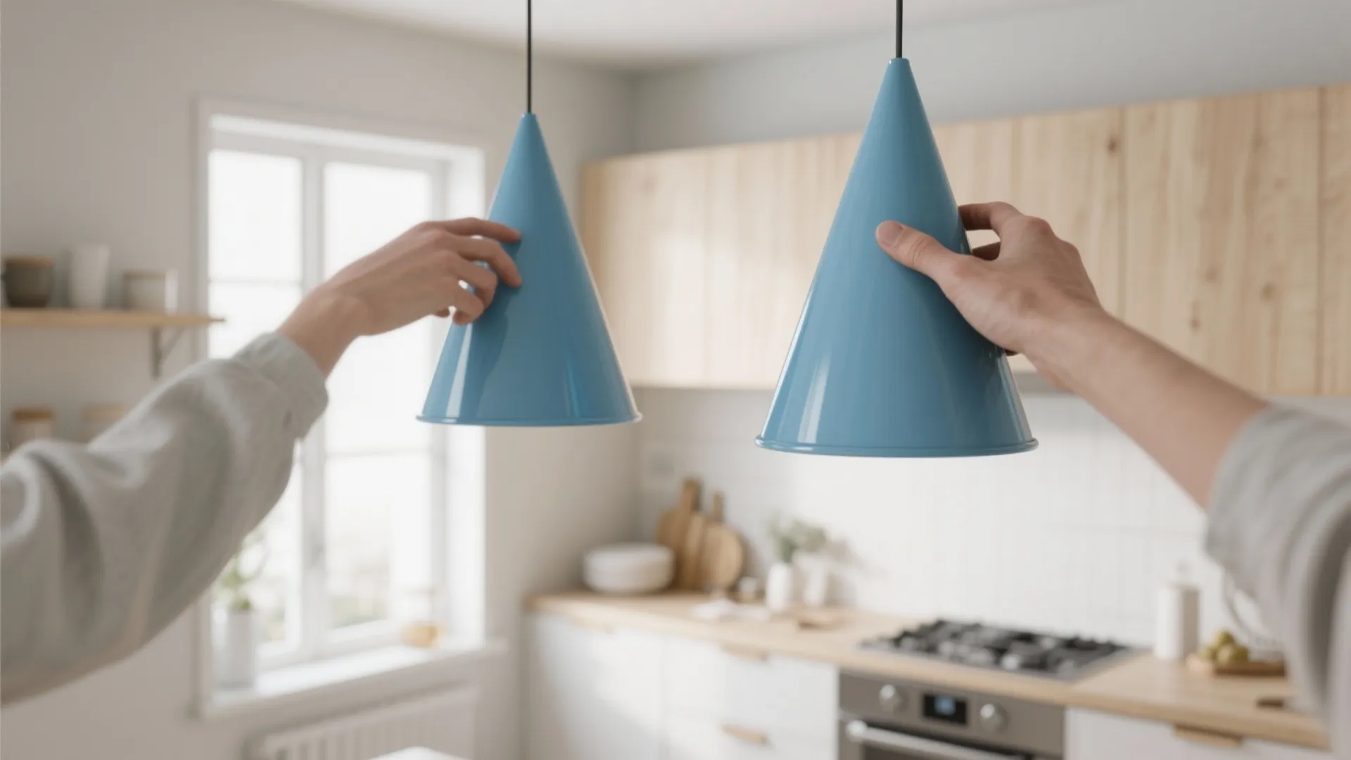 4. Matte sky-blue enameled cones for scandi minimalism