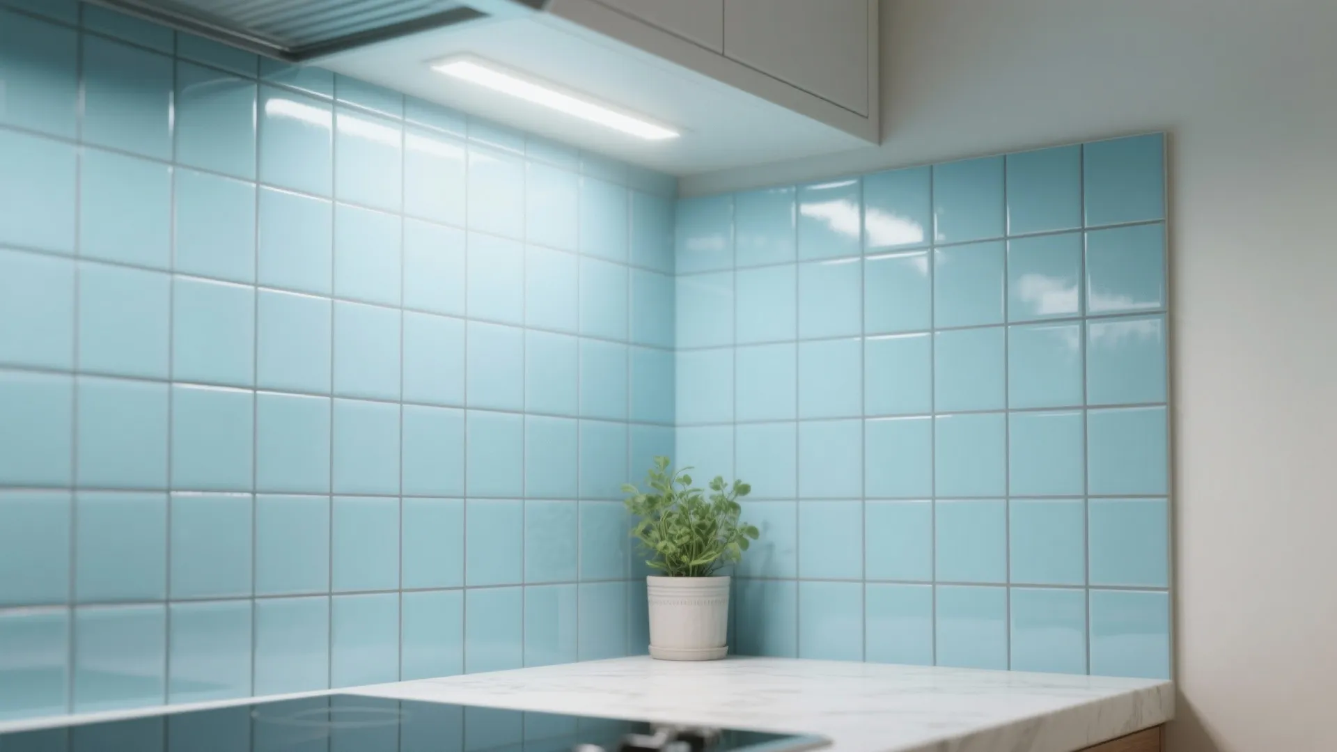 1. Light Sky-Blue Subway Tiles for Vertical Expansion