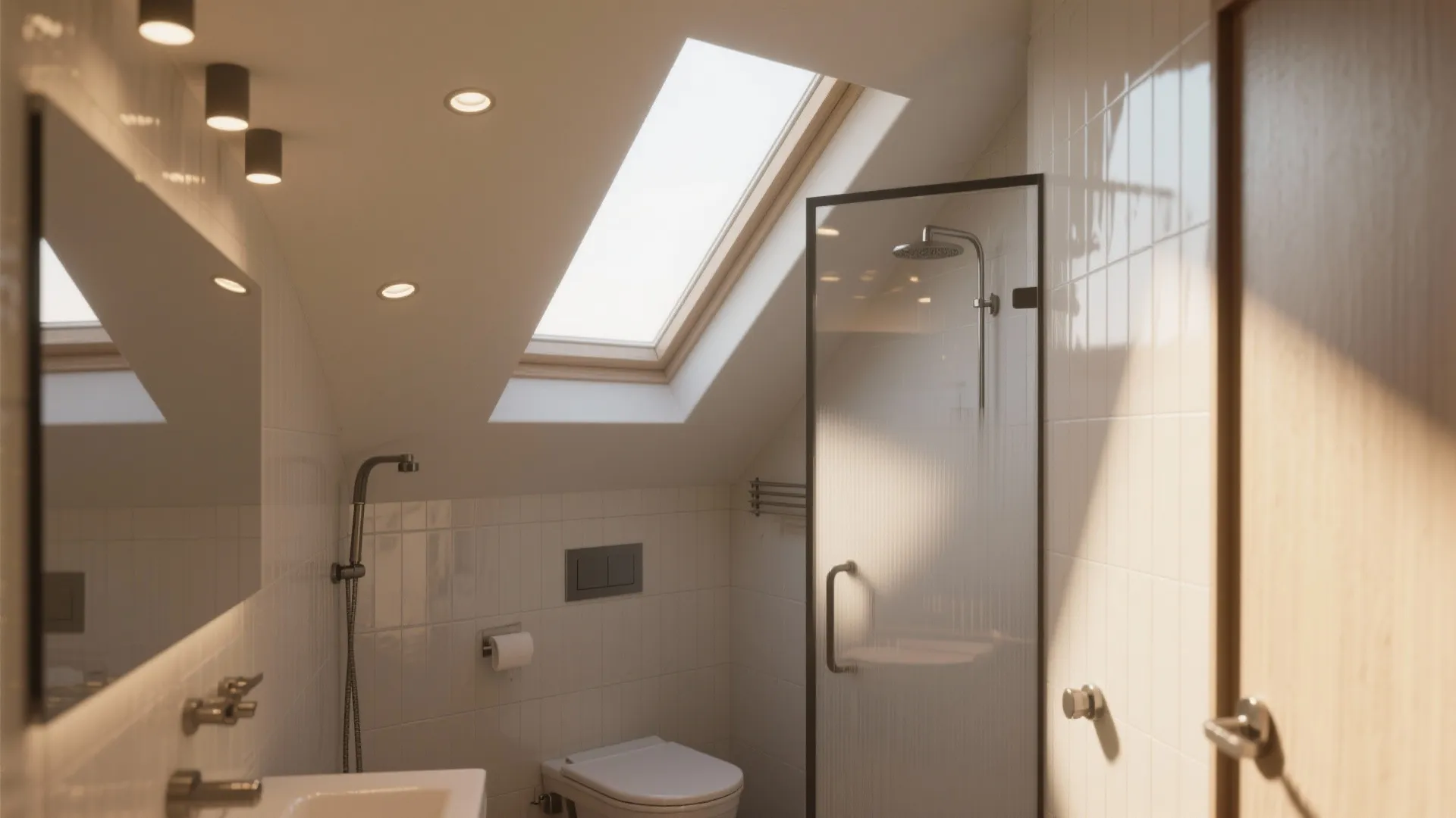 4. Skylights and focused lighting to add height