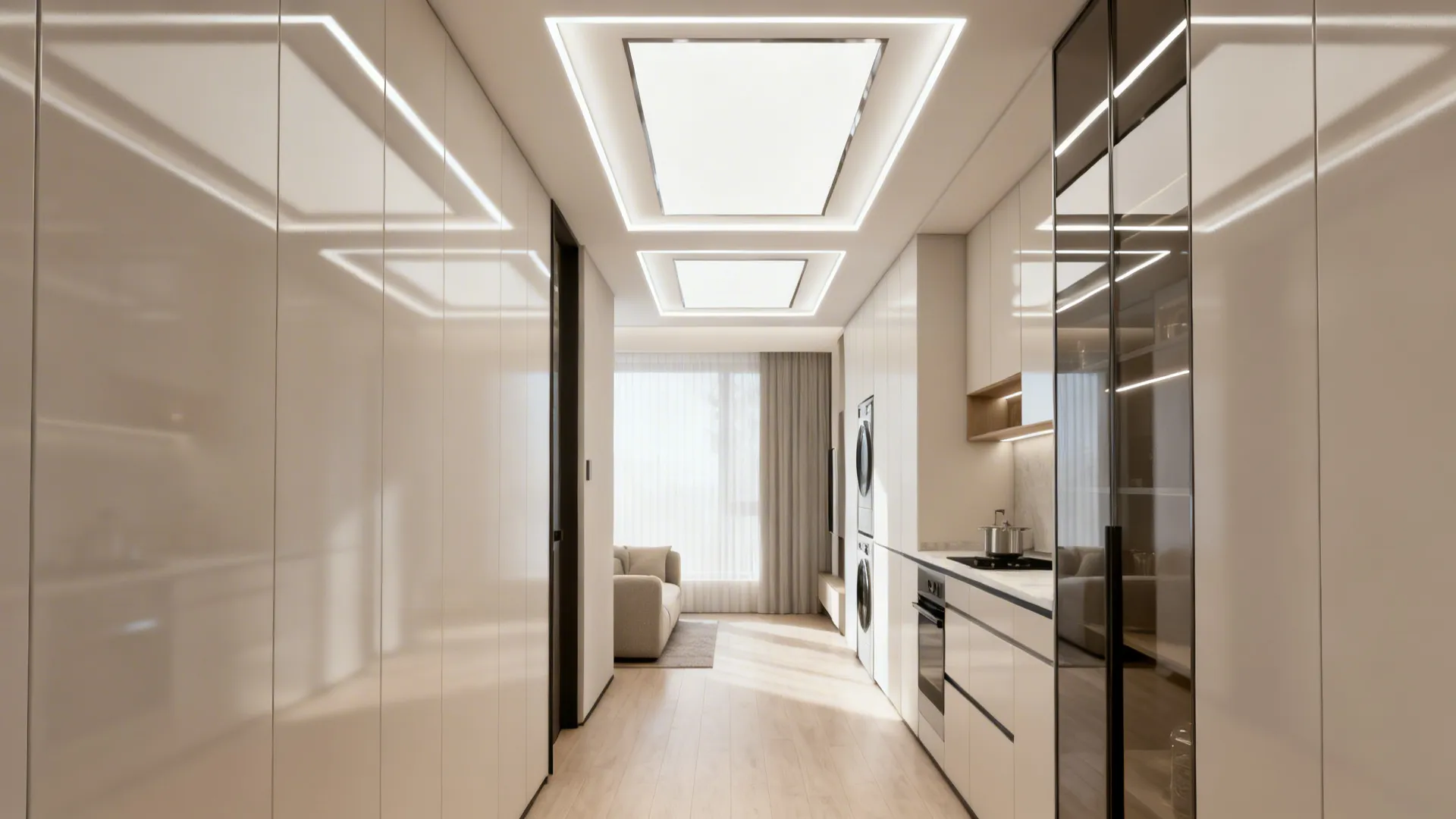 Integrated Skylight Effect with High-Gloss Insets