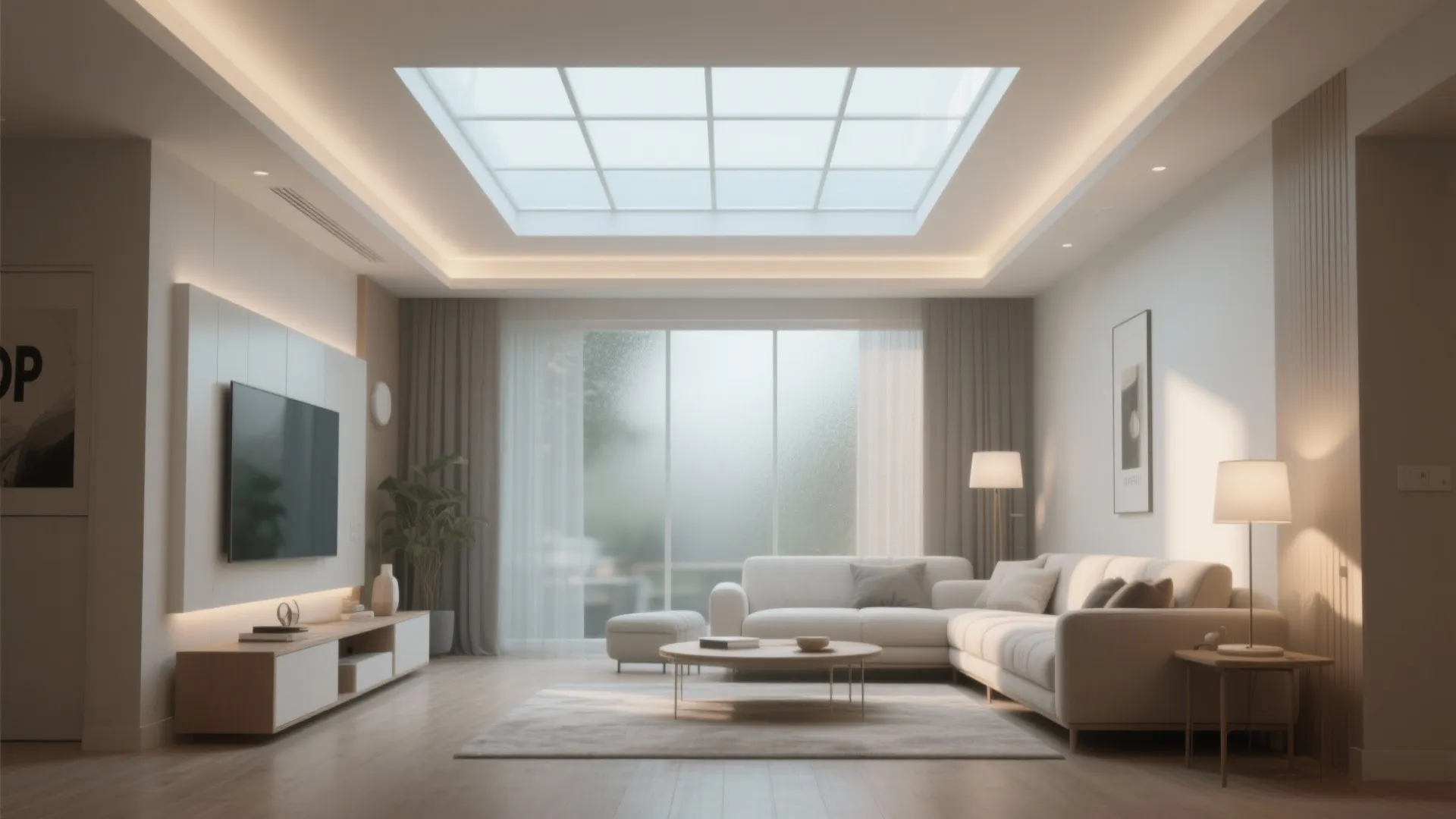 Integrated Skylight or Glass Panel Look