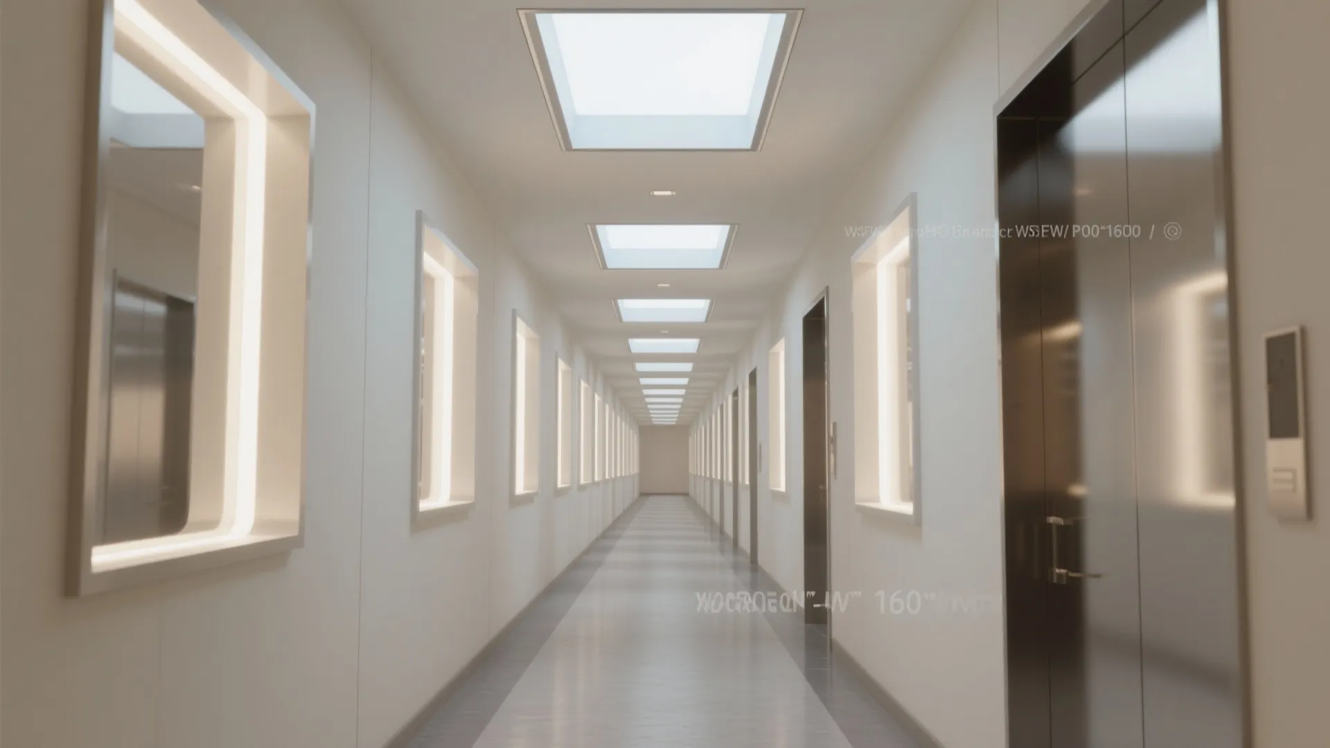 Mirrored Skylight Illusion with Light Wells
