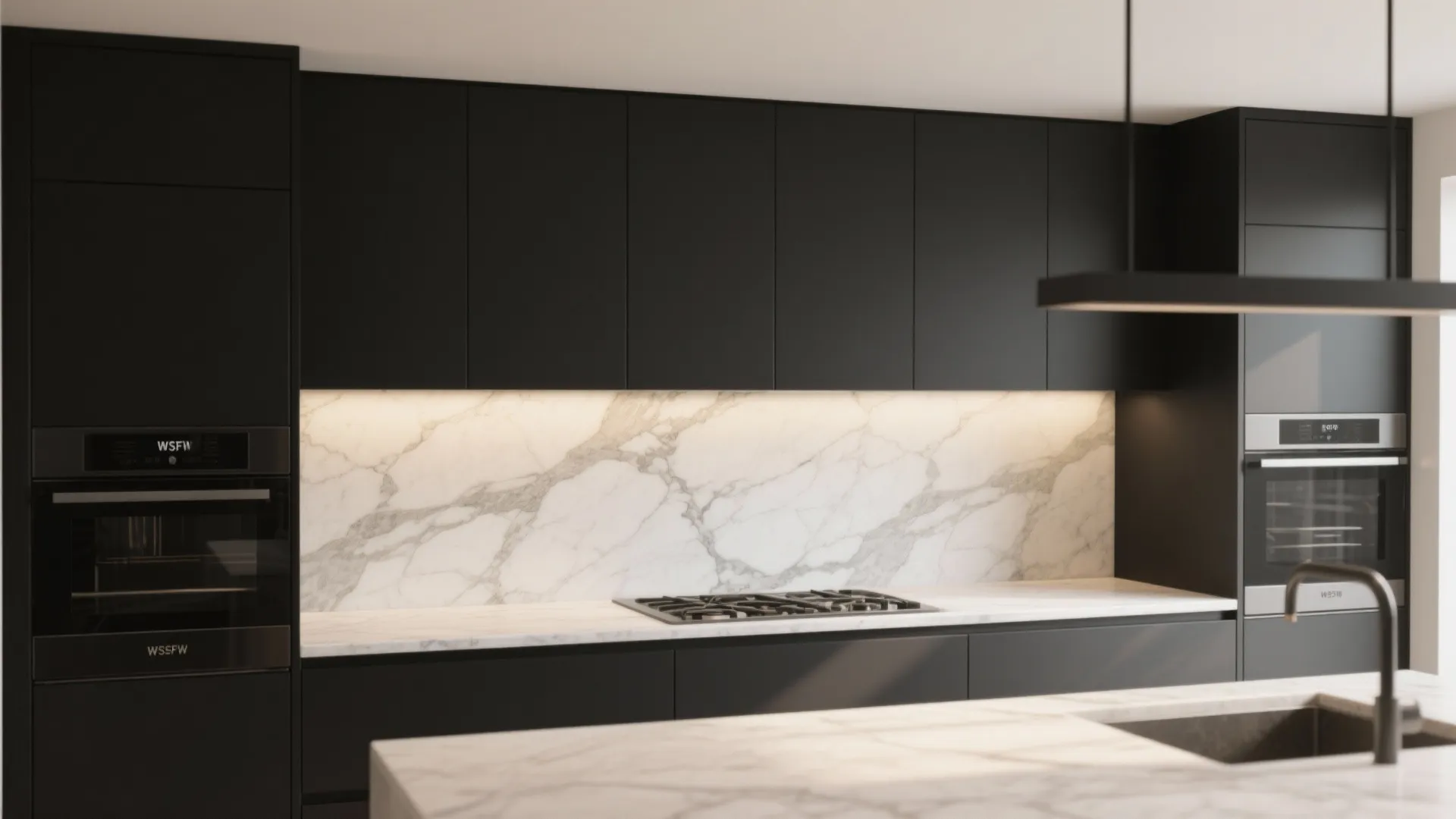 1. Large-format light slabs (marble-look or quartz) for calm contrast
