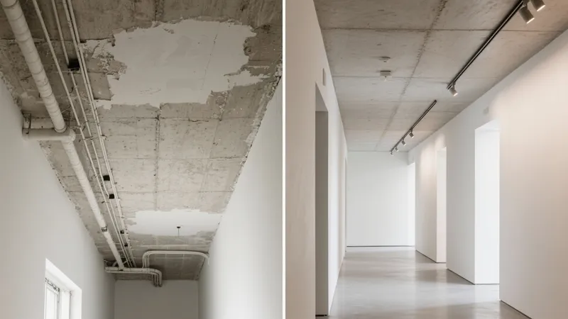 Industrial Concrete Hallway Design – Raw Texture Meets Modern Simplicity