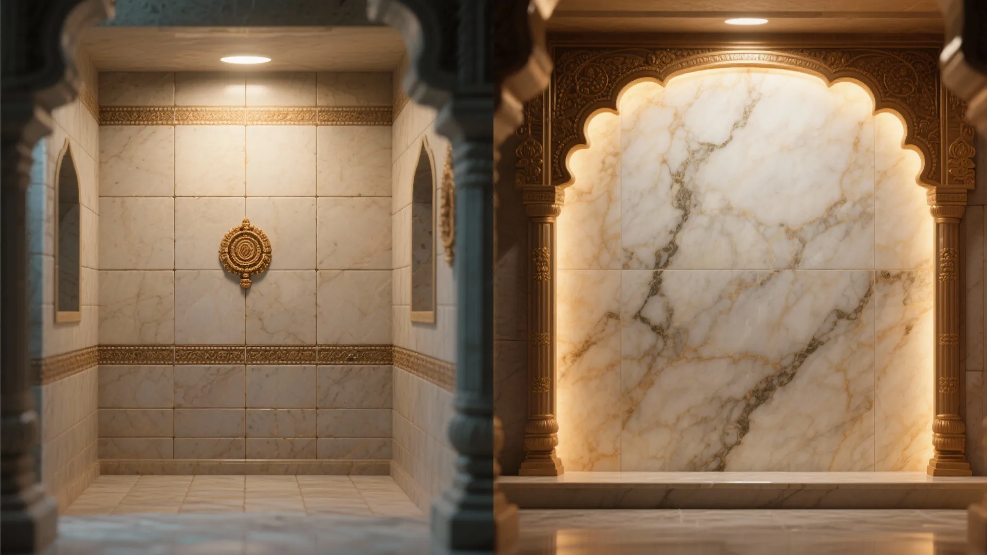 Large-Format Porcelain or Onyx-Look Slabs, Backlit with Care