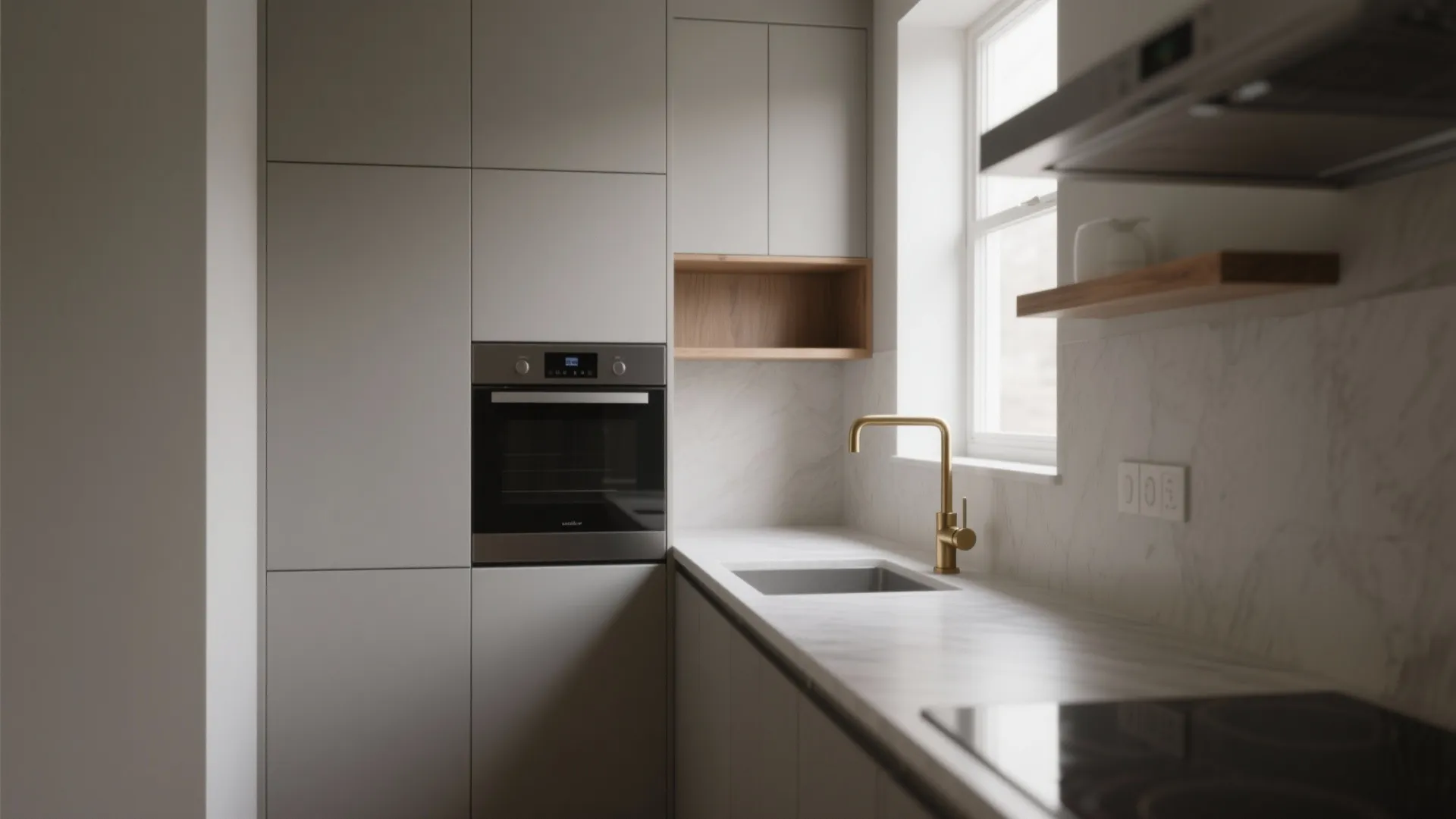 1. Single-color slab doors for visual calm