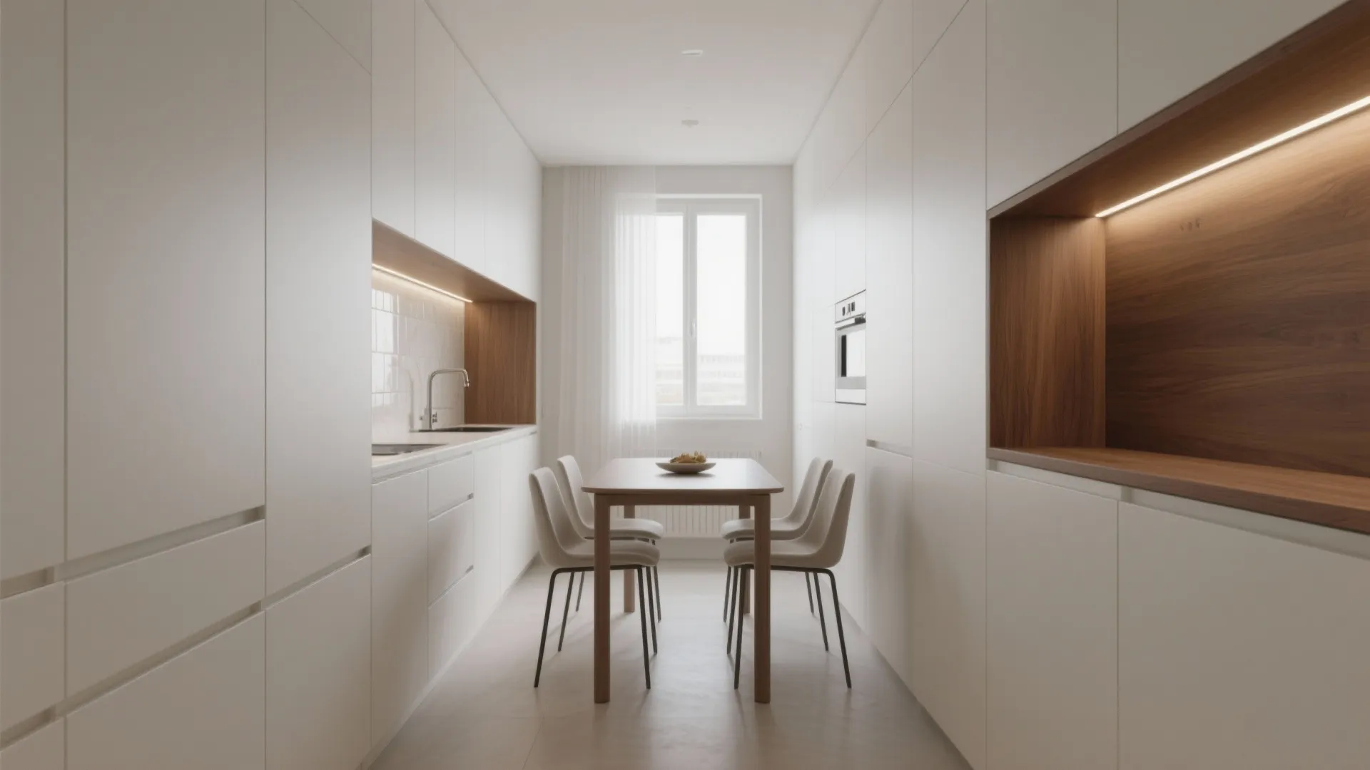 Minimalist Slab-Front Cupboards