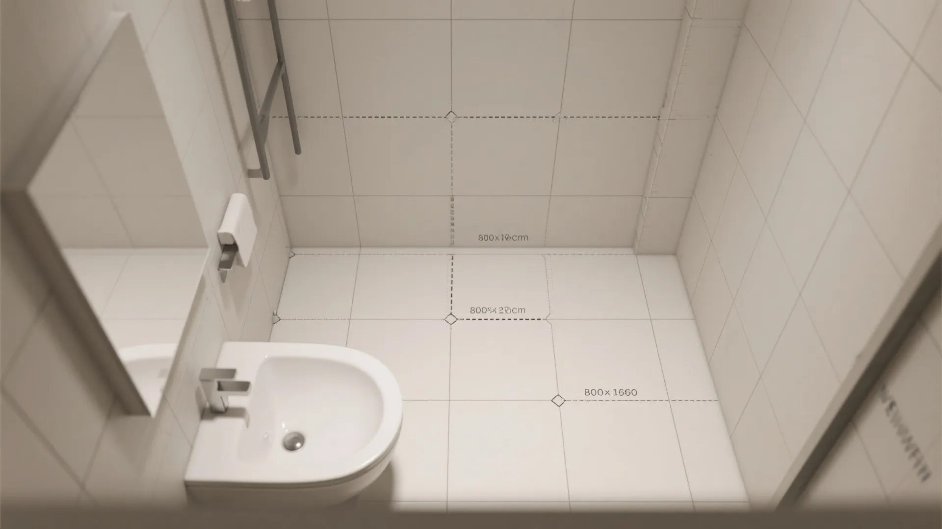 Large-format tiles to reduce grout and cleanup